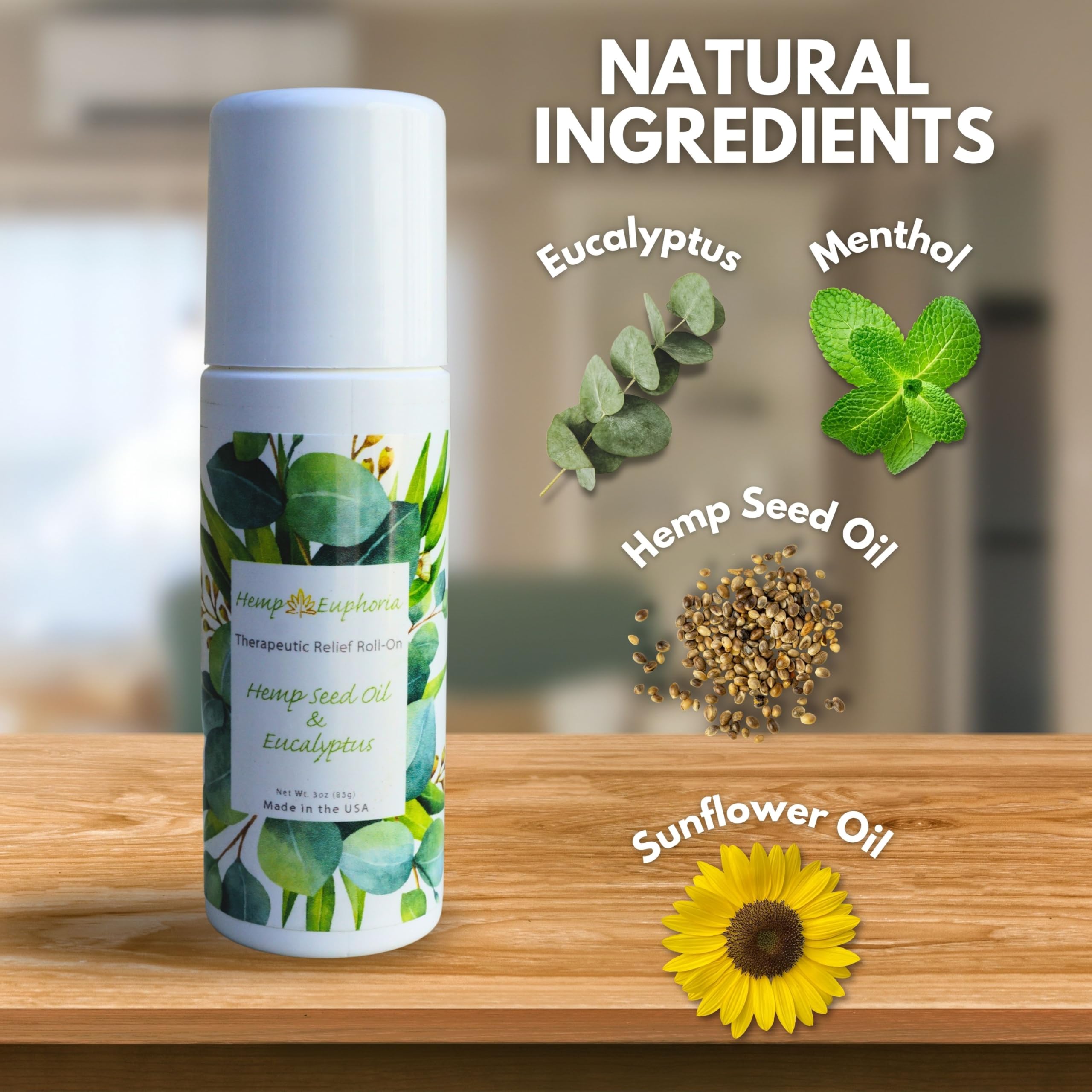 Hemp Seed Oil and Eucalyptus Joint & Muscle Discomfort Relief Roll-On Gel | USDA Certified Organic Hemp Seed Oil, Helps Relieve Sore or Tight Muscles Hemp EuphoriaBuy Supplements Australia