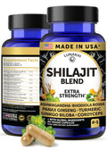 Lunakai USA Made Pure Shilajit Capsules with Ashwagandha, Rhodiola & Cordyceps - Extra Strength Shilajit Extract for Men & Women, 60ct LunakaiBuy Supplements Australia