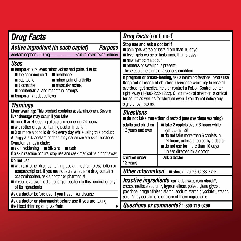 Amazon Basic Care Extra Strength Acetaminophen Caplets 500 mg, Pain Reliever and Fever Reducer, Gentle on Stomach, For Arthritis Pain, Backache Pain and More, 50 Packets of 2 Capsules Each, 100 Count Amazon Basic Care buy supplements Au