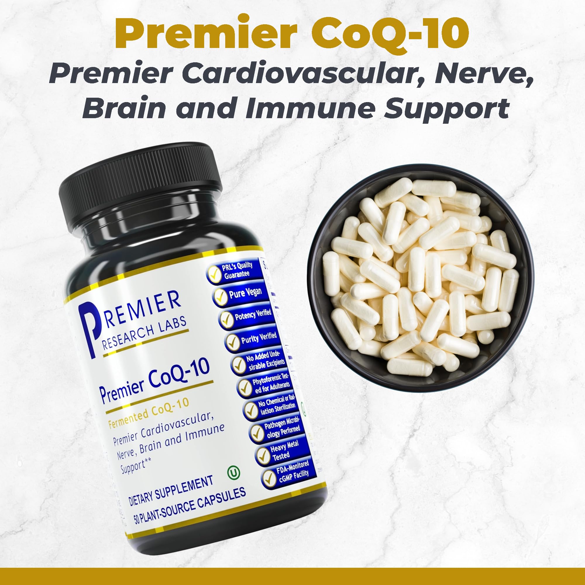 Premier Research Labs CoQ10 - Coenzyme Q10, Co Q 10 Supplement, 100mg Capsules, Ubiquinol Co Enzyme Q-10 with Red Algae & MCT Oil - 60 Vegetarian Capsules Premier Research LabsBuy Supplements Australia
