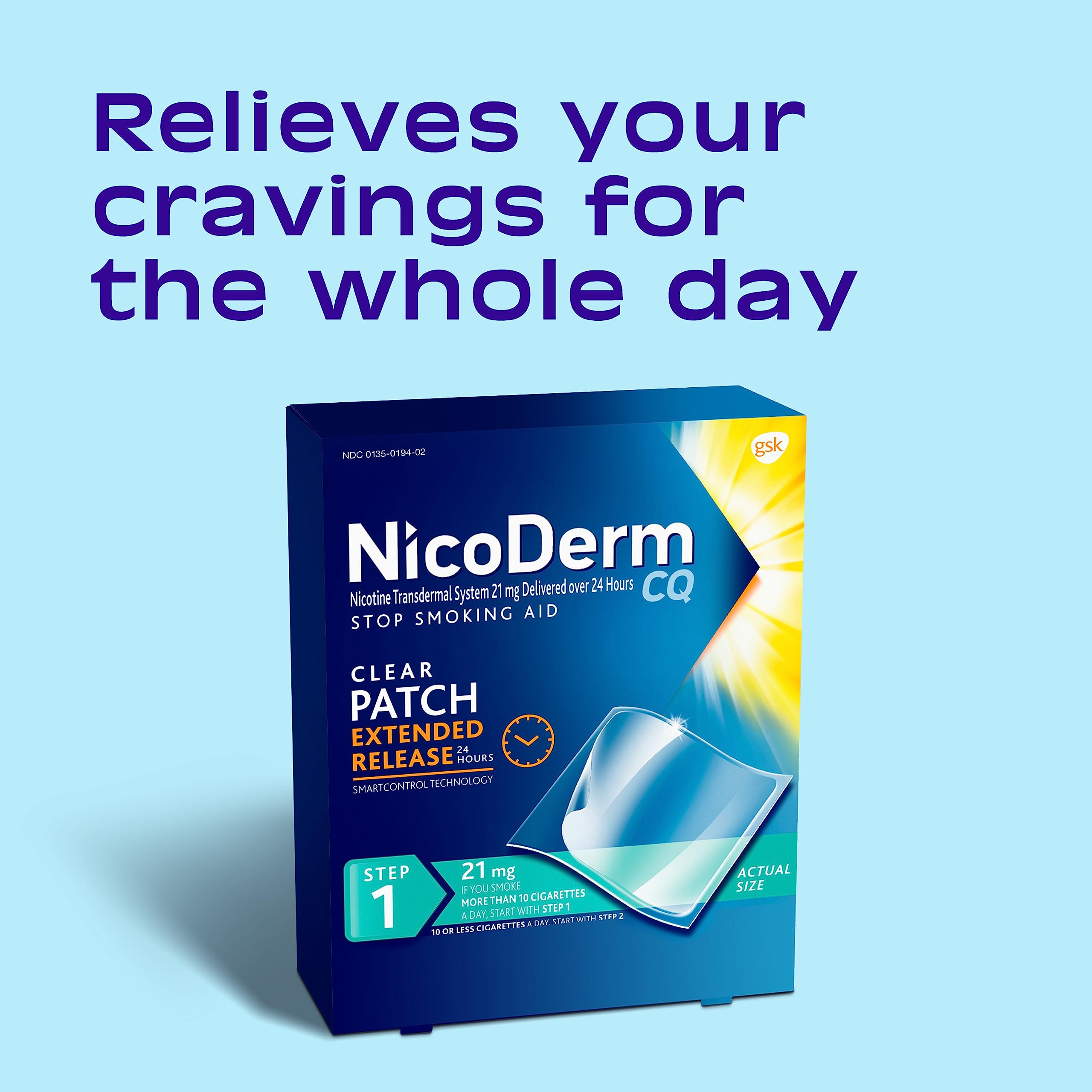 NicoDerm CQ Step 1 Nicotine Patches to Quit Smoking, 21mg, Stop Smoking NicoDermBuy Supplements Australia