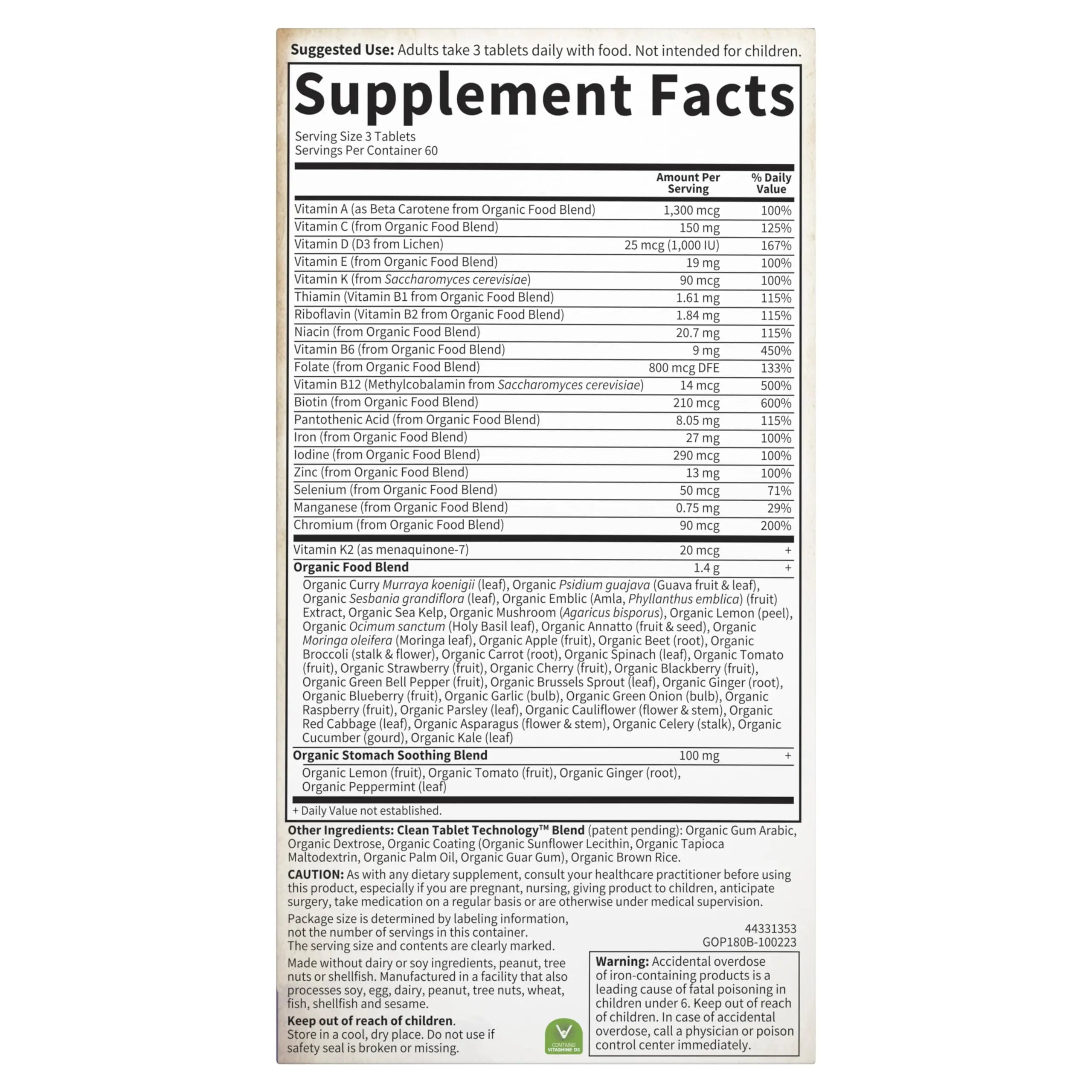 Garden of Life Organics Women’s Prenatal Multivitamin with Vitamin D3, B6, B12, C & Iron, Folate for Energy & Healthy Fetal Development – Organic Garden of LifeBuy Supplements Australia