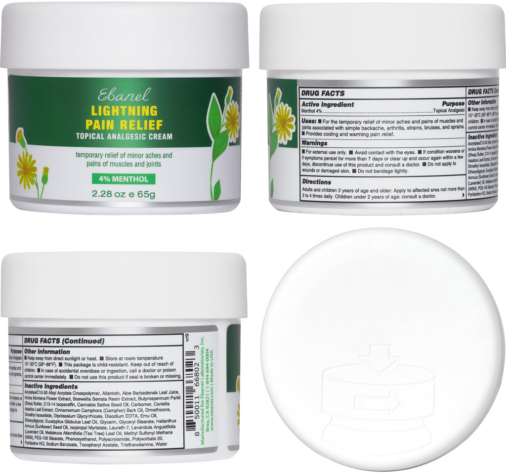 Ebanel Pain Relief Cream for Arthritis, Back, Joint, Foot, Neck, Strains & Sprains with Menthol, Camphor, Arnica, Emu Oil, MSM, Boswellia, Soothing Muscle Pain Relief Cream Ebanel buy supplements Au