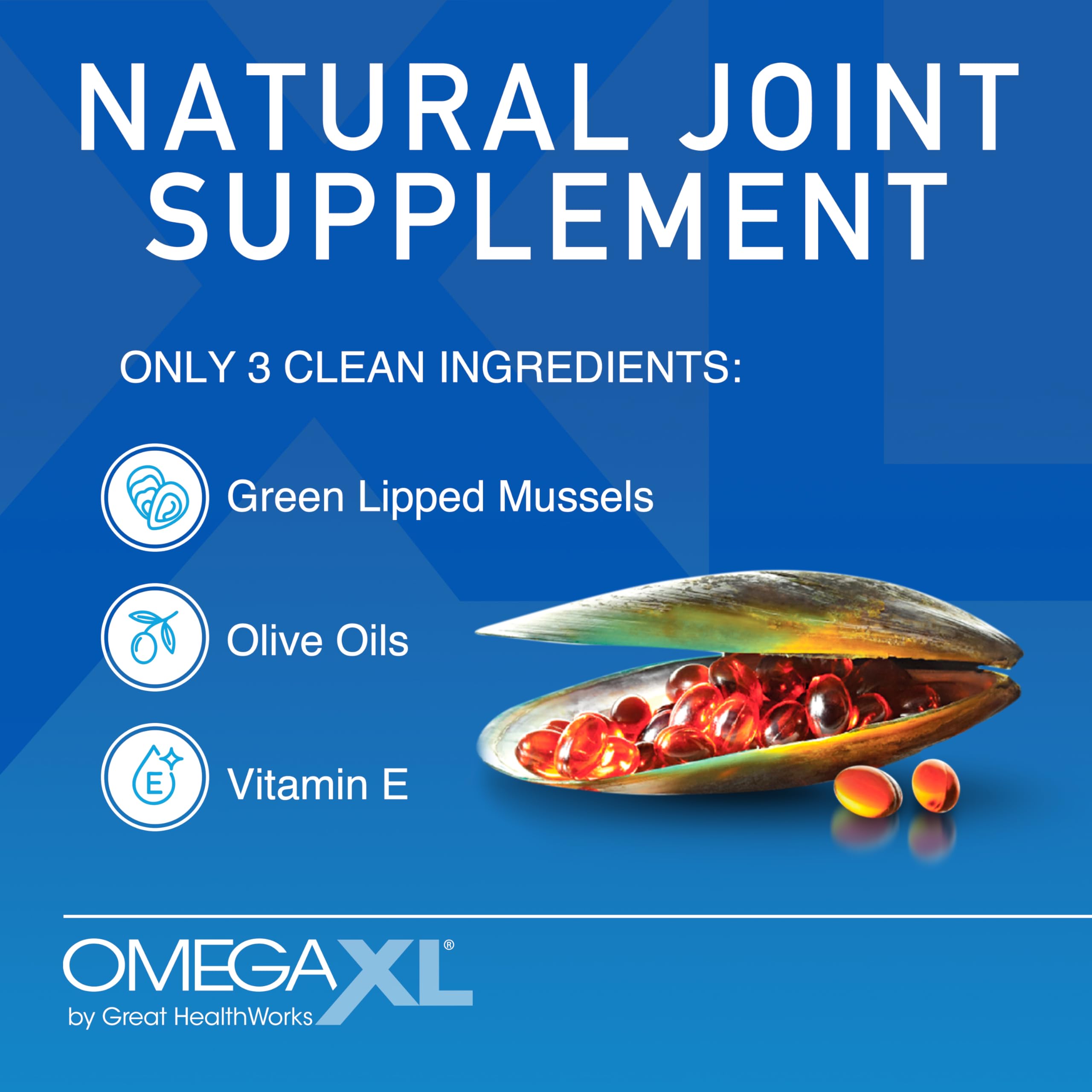 OmegaXL Joint Support Supplement - Natural Muscle Support, Green Lipped Mussel Oil, Soft Gel Pills, Drug-Free, 120 Count OmegaXLBuy Supplements Australia