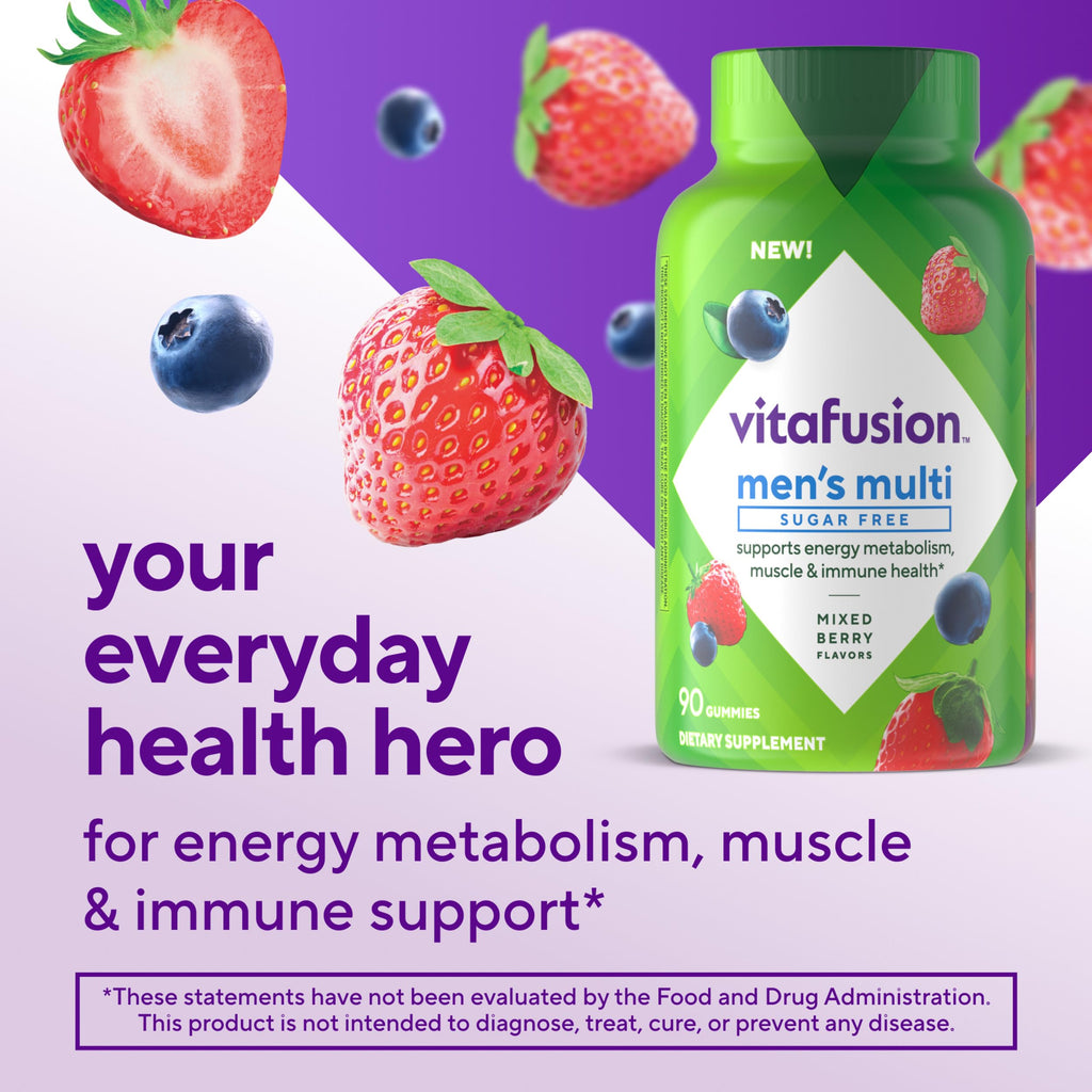 vitafusion Sugar Free Men’s Multi Daily Gummy Multivitamins, Supports Energy Metabolism, Muscle and Immune Health VitafusionBuy Supplements Australia