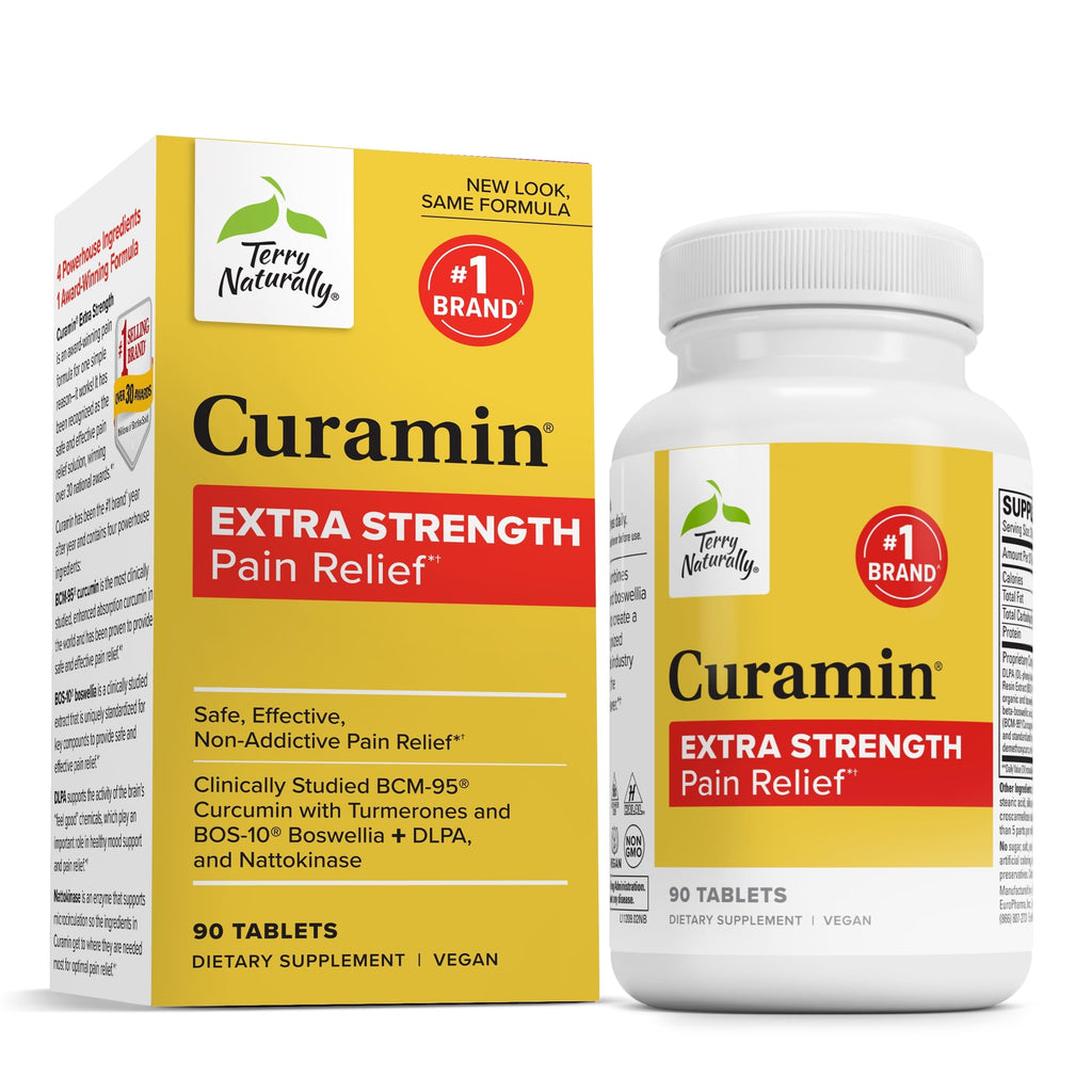 Terry Naturally Curamin Extra Strength - Curcumin & Boswellia for Healthy Circulation Support - Turmeric Supplement to Support Joints, Muscle Health & Endorphin Production - 90 Tablets Terry NaturallyBuy Supplements Australia