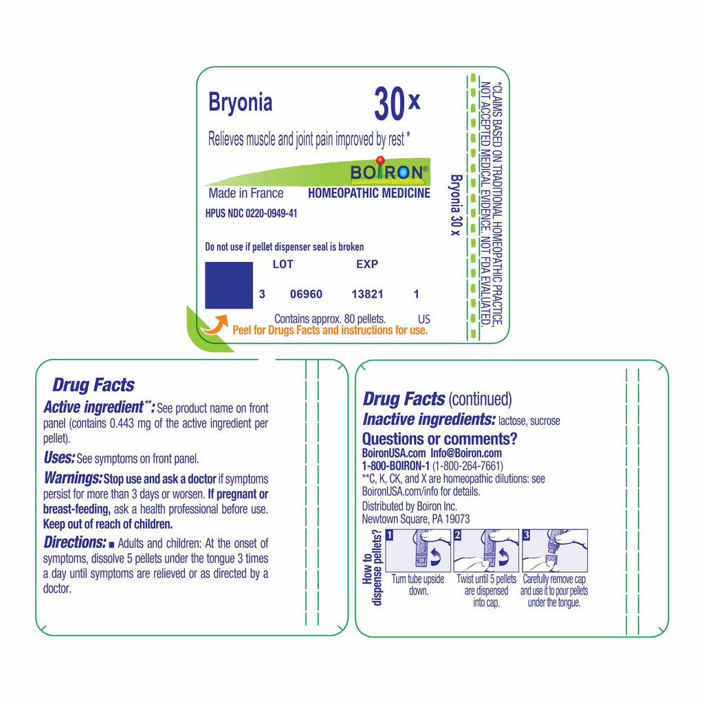 Boiron Bryonia 30X Homeopathic Medicine for Muscle & Joint Pain - 80 Pellets BoironBuy Supplements Australia