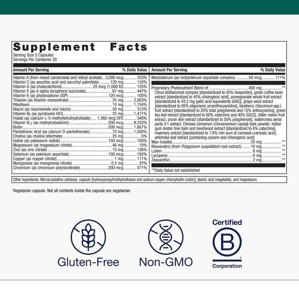 Metagenics PhytoMulti - Daily Multivitamin Supplement with Phytonutrients, Vitamins and Minerals for Multidimensional Health Support MetagenicsBuy Supplements Australia