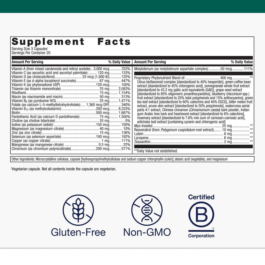 Metagenics PhytoMulti Multivitamin - 20+ Essential Vitamins & Minerals with Phytonutrients - Supports Healthy Aging, Cellular Health, Energy & Immune Function MetagenicsBuy Supplements Australia