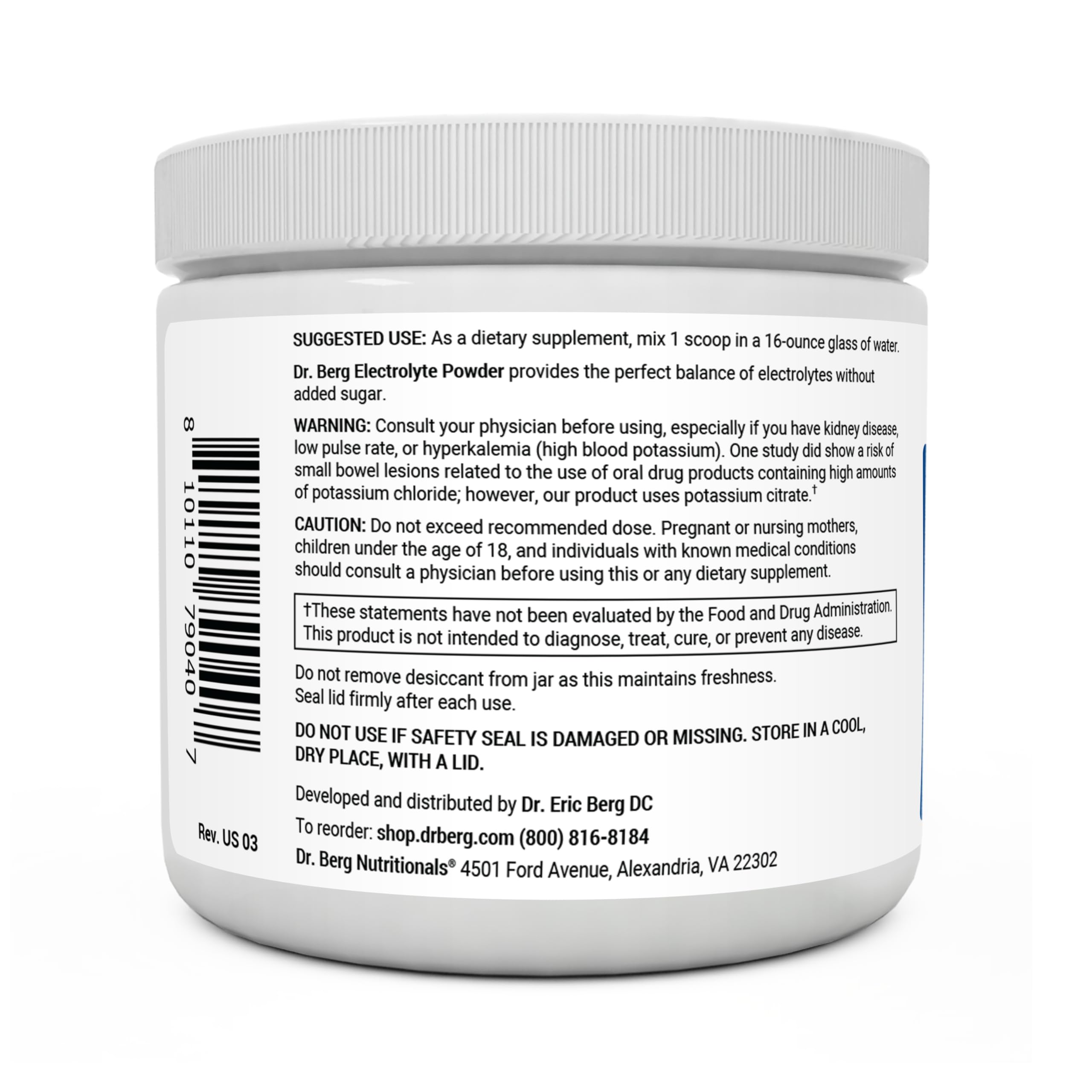 Dr. Berg Hydration Keto Electrolyte Powder - Enhanced w/ 1,000mg of Potassium Dr. Berg NutritionalsBuy Supplements Australia