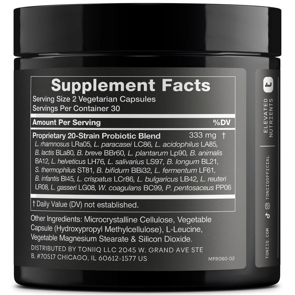 Toniiq Mens Probiotic with 20 Verified Strains – 200 Bilion CFU + 200mg FOS Prebiotic – Mens Probiotics for Gut Health - Cold-Chain & Delayed-Release – Lab-Tested Synbiotic Formula Toniiq buy supplements Au