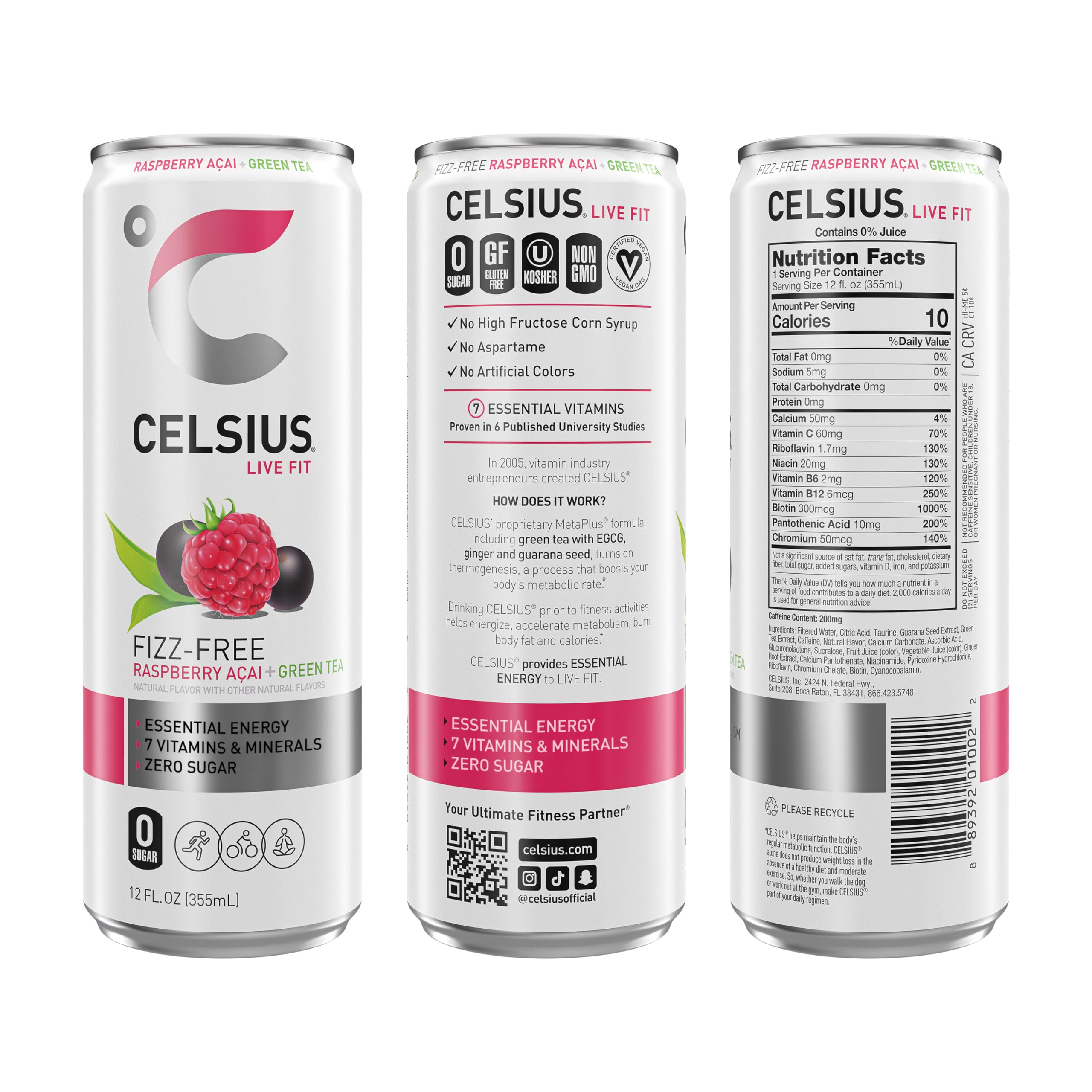 CELSIUS Fizz Free Variety Pack, Functional Essential Energy Drink 12 Fl Oz (Pack of 12) CELSIUSBuy Supplements Australia