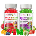 Sugar-Free Fruits & Veggies Gummies, Super Greens with 23 Fruits & 25 Veggies, Multivitamin Minerals & Fiber, Vegan Fruit & Vegetable Supplement for Adults, 120 Gummies, 2 Month Supply AlliwiseBuy Supplements Australia