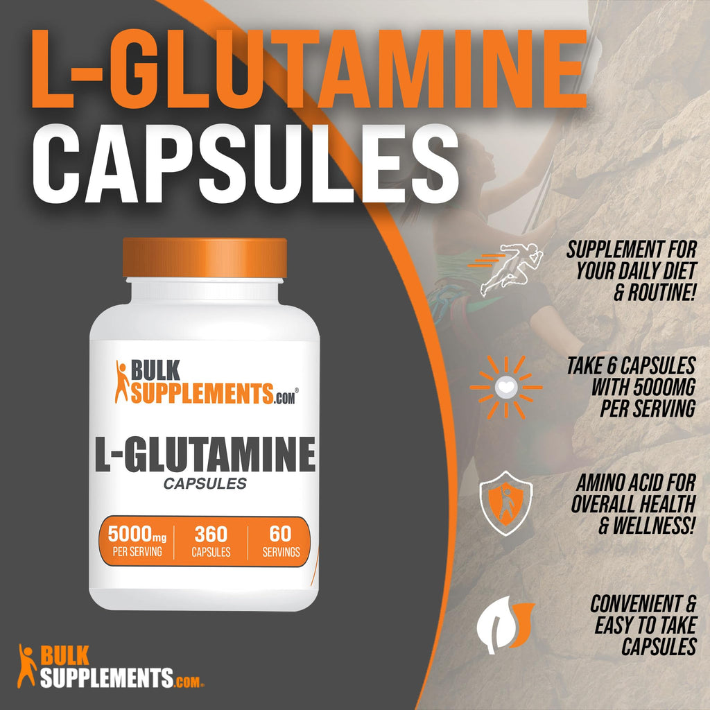 BULKSUPPLEMENTS.COM L-Glutamine Capsules - Glutamine Supplement, L Glutamine BULKSUPPLEMENTS.COMBuy Supplements Australia