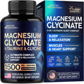 Magnesium Glycinate - Sleep & Relaxation Support - Extra Strength Glycinate, Glycine & Taurine 1500 mg - Magnesium Supplement for Women & Men - Chelated & High Absorption - Made in USA - 120 Capsules NUTRAHARMONYBuy Supplements Australia