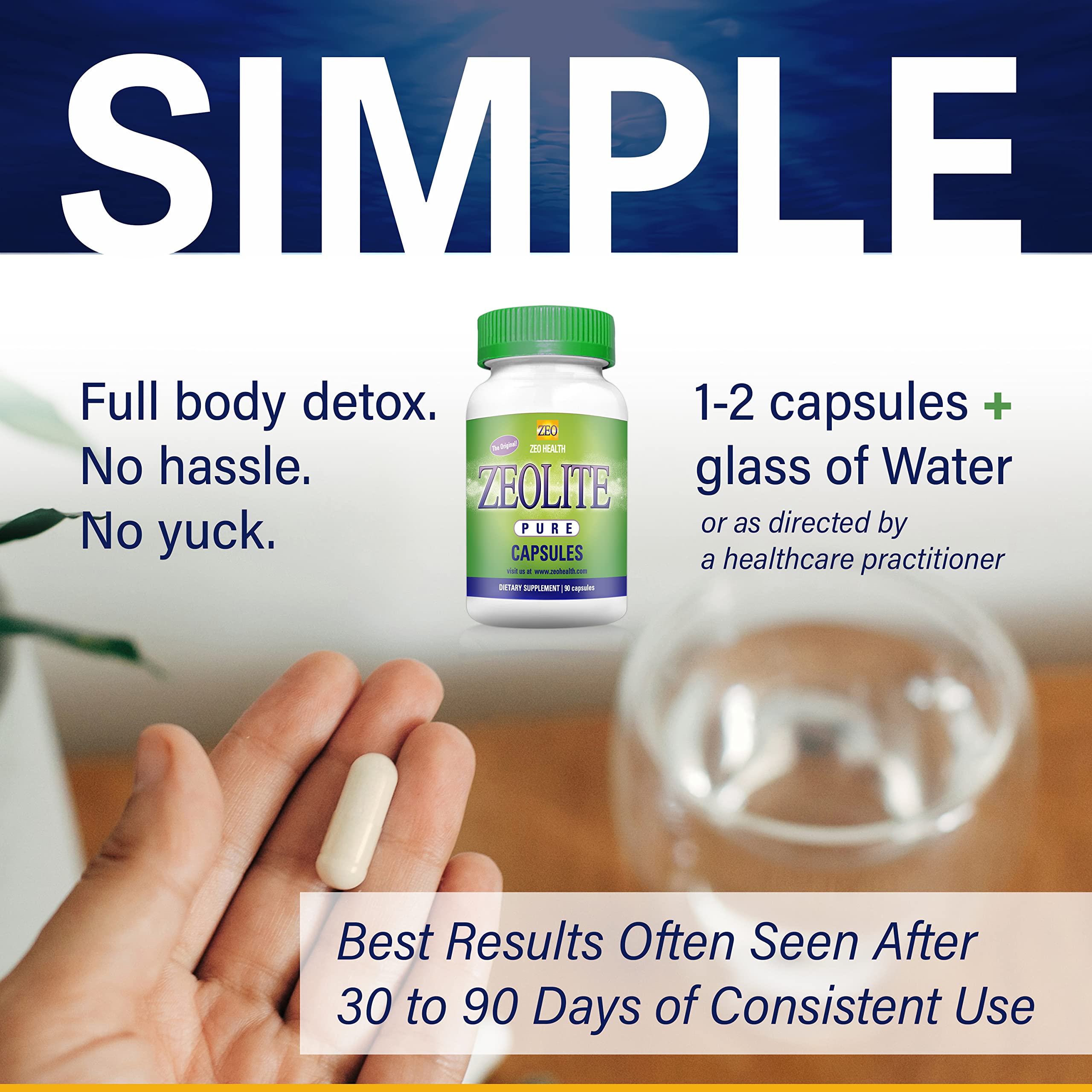 Zeolite Pure Capsules | Zeolite Detox, Extra Strength | Pure, Full Body Cleanse for Women Zeo HealthBuy Supplements Australia