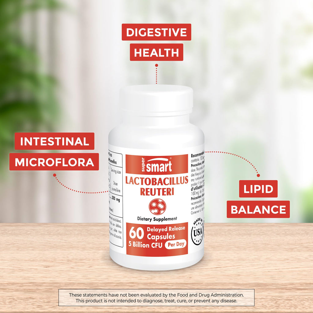 Supersmart - Lactobacillus Reuteri 5 Billion CFU per Day (Probiotic Supplement) SupersmartBuy Supplements Australia