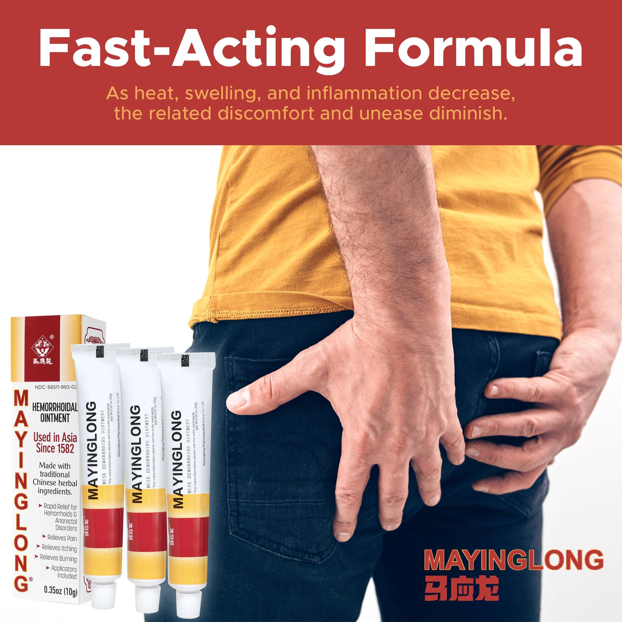 Mayinglong Musk Hemorrhoidal Ointment, Helps Relieve Itching, Burning, or Discomfort Fast (3 Pack) MayinglongBuy Supplements Australia