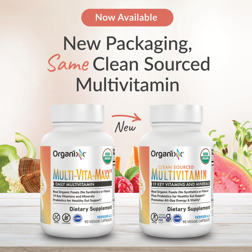 Organixx Clean Sourced Multivitamin for Women & Men, w/Vitamin C, D3, Vitamin B Complex, Probiotics, Organic Fruits & Vegetables, Supports Digestive Gut Health, Immune Support, 90 Vegan Gel Capsules OrganixxBuy Supplements Australia