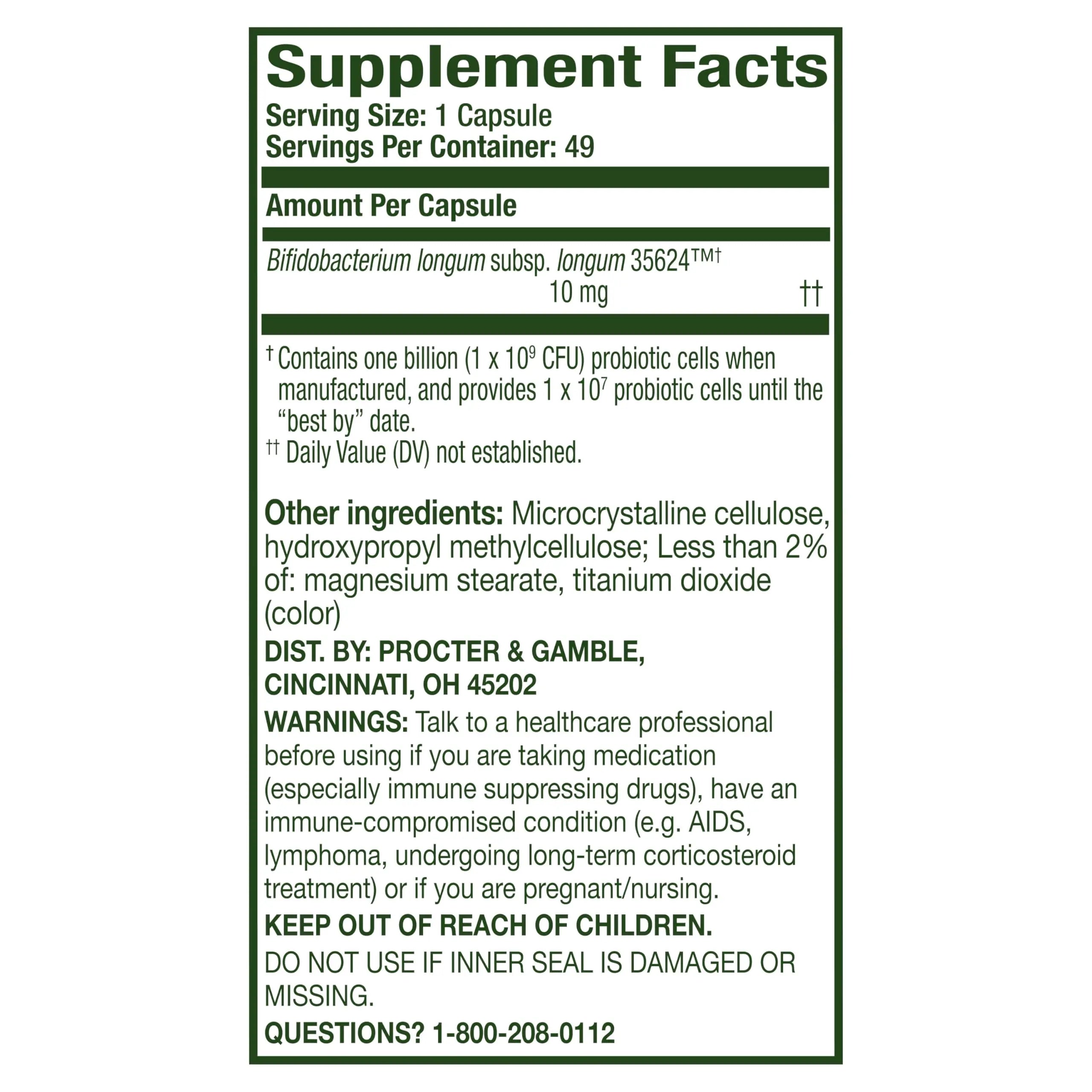 Align Probiotic, 24/7 Digestive Support*§, Probiotics for Women and Men, Probiotics for Digestive Health, Men and Womens Probiotic Capsules Help Relieve Occasional Bloating & Gas*, 49 Capsules AlignBuy Supplements Australia