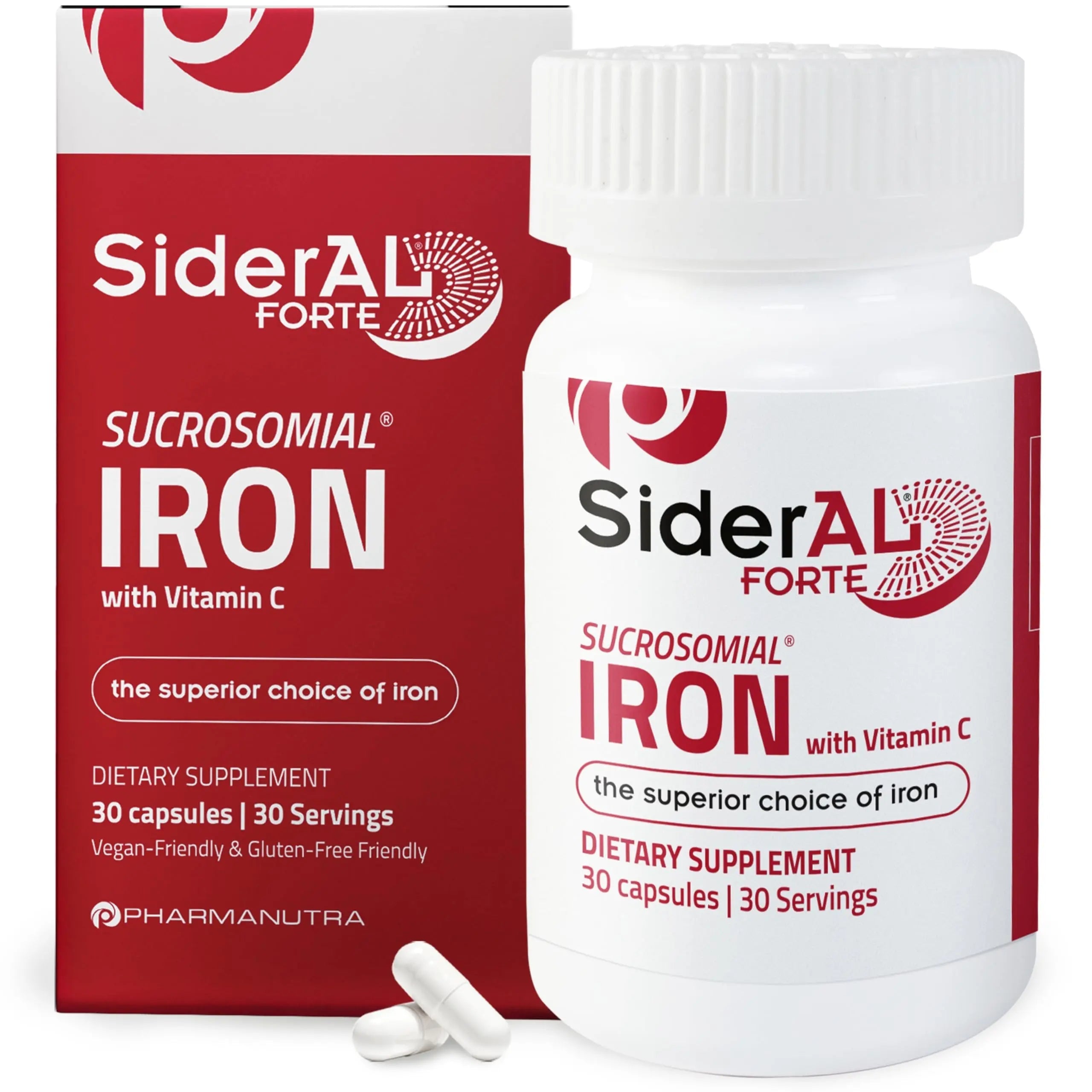 SiderAL Forte Iron Supplement Clinically Proven to Increase Levels Without Side Effects | Sucrosomial High Absorption Gentle Iron Pills for Women and Men | PHARMANUTRABuy Supplements Australia