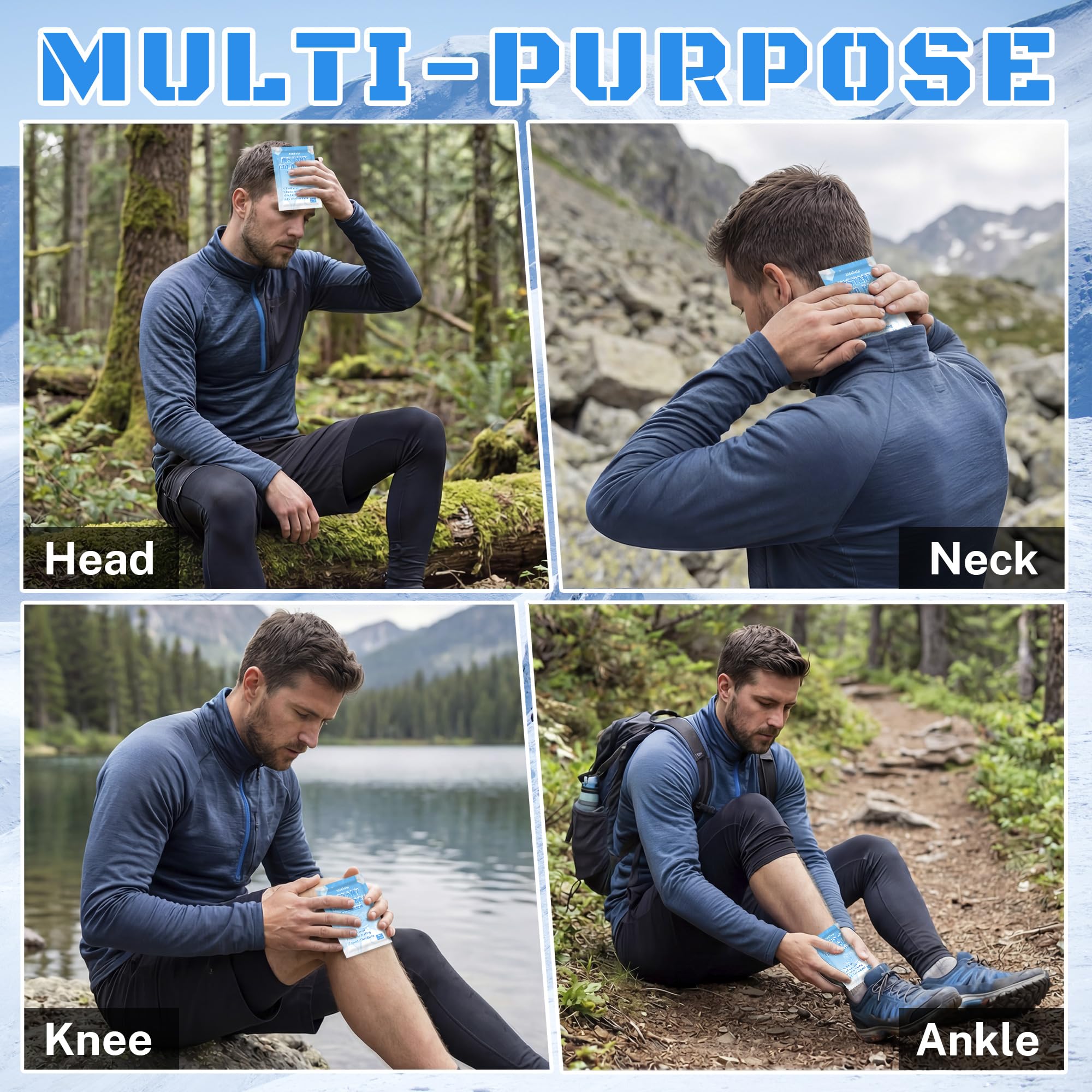 8 Pack Instant Cold Packs (4.3" x 5.9") - Disposable Ice Packs for Injuries | Cold Compress Ice Pack for Pain Relief, Swelling, Inflammation, Sprains, Toothache - Cold Pack for Athletes Aidehelp buy supplements Au