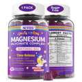 Magnesium Glycinate Gummies for Adults & Kids 4+, Sugar Free Magnesium Bisglycinate Supplement 400/200mg with B6D3, 5HTP, L-Theanine for Sleep & Relaxation
