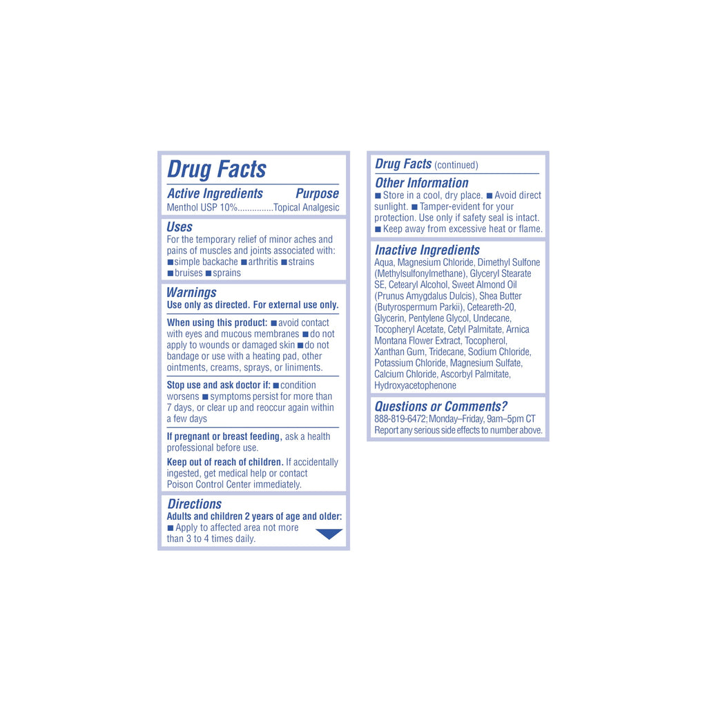 ASUTRA Muscle Pain Relief Cream, Cooling Menthol with Moisturizing Magnesium and Arnica Montana Oil, 3.4 oz ASUTRABuy Supplements Australia