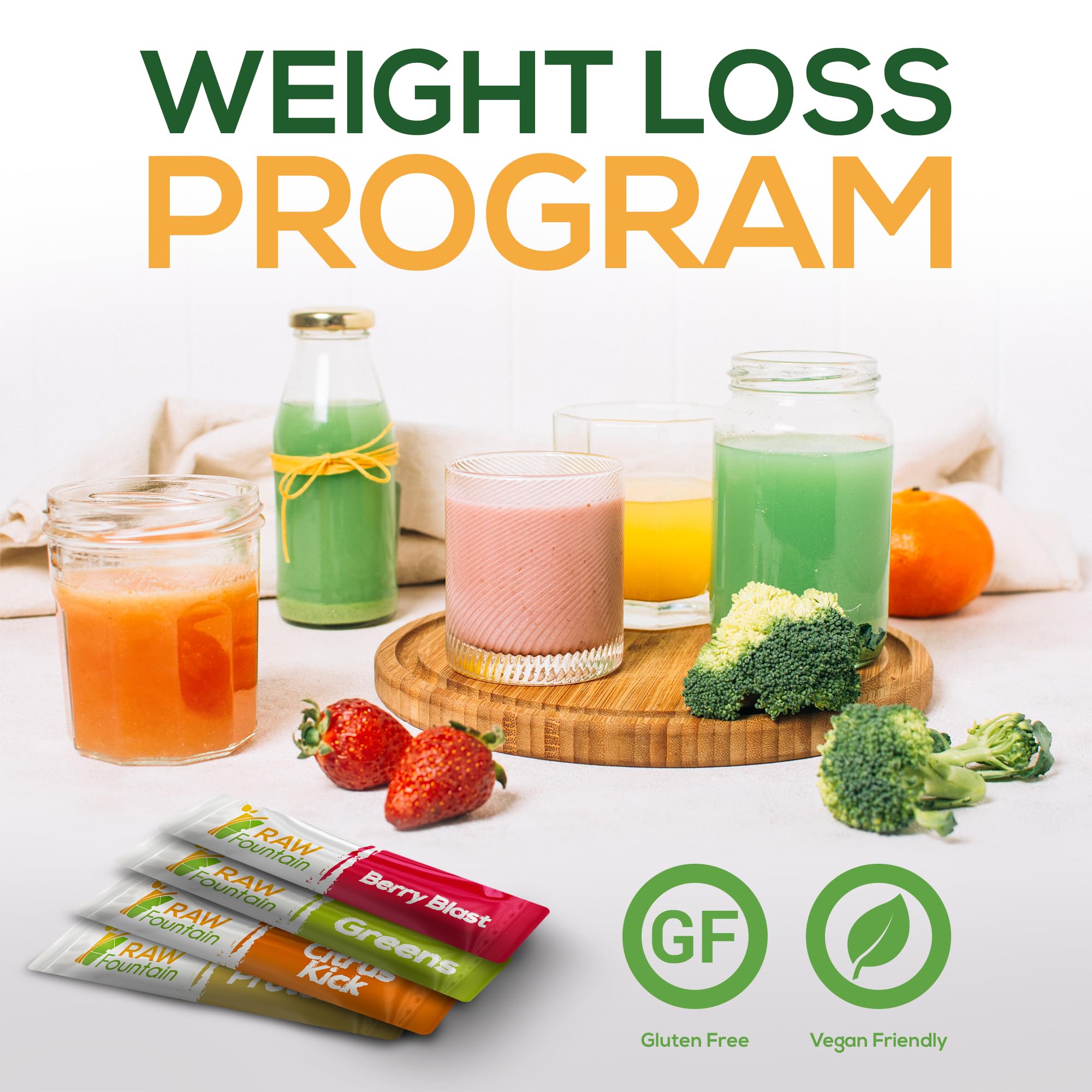 Raw Fountain 3 Day Juice Cleanse Detox, Weight Management Program, 24 Powder Packets Raw FountainBuy Supplements Australia