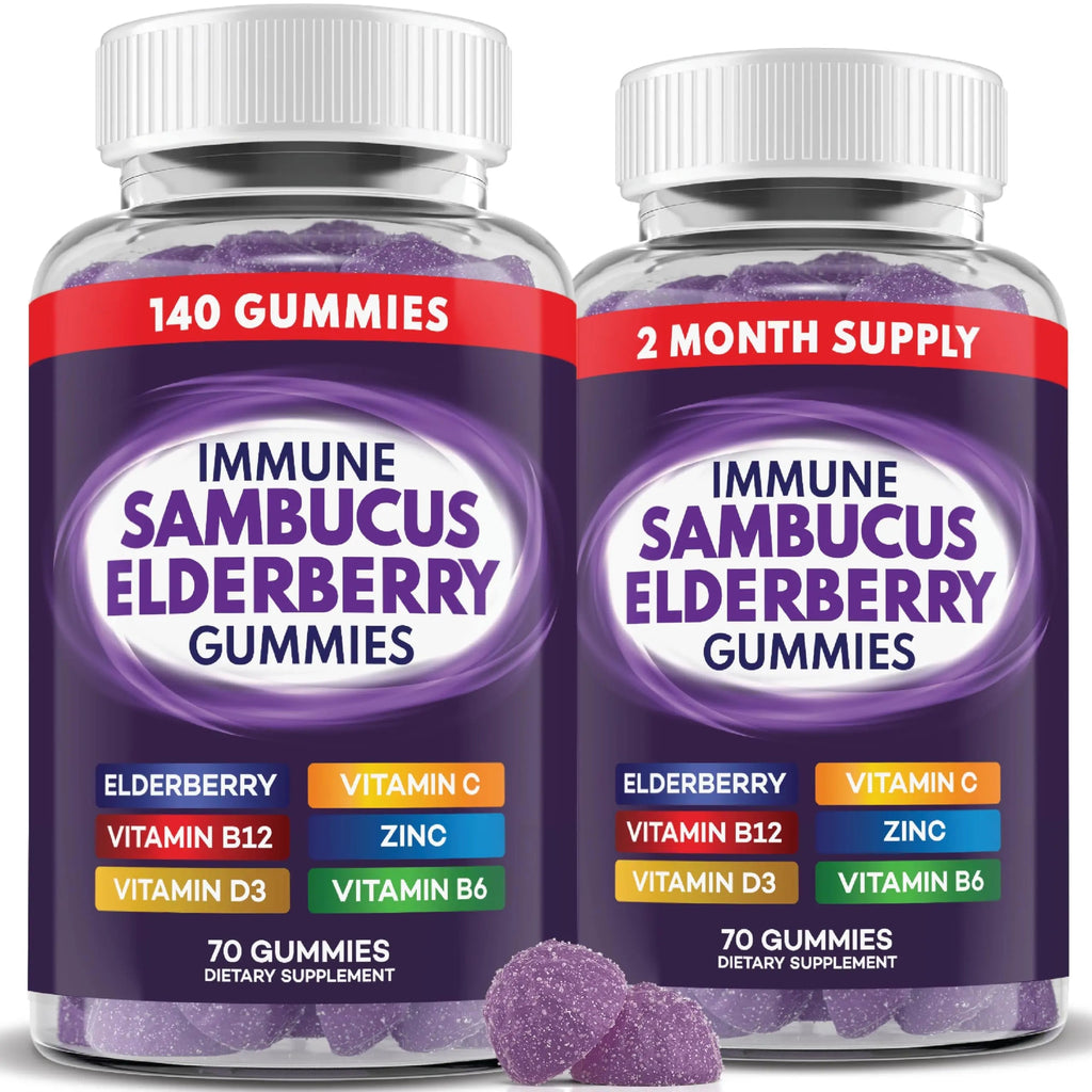 Elderberry Gummies Immune Support, Daily Support for Kids and Adults*, with Sambucus Elderberry, Zinc, Vitamin C, D3, B6, B12, Plus PAYÉBuy Supplements Australia