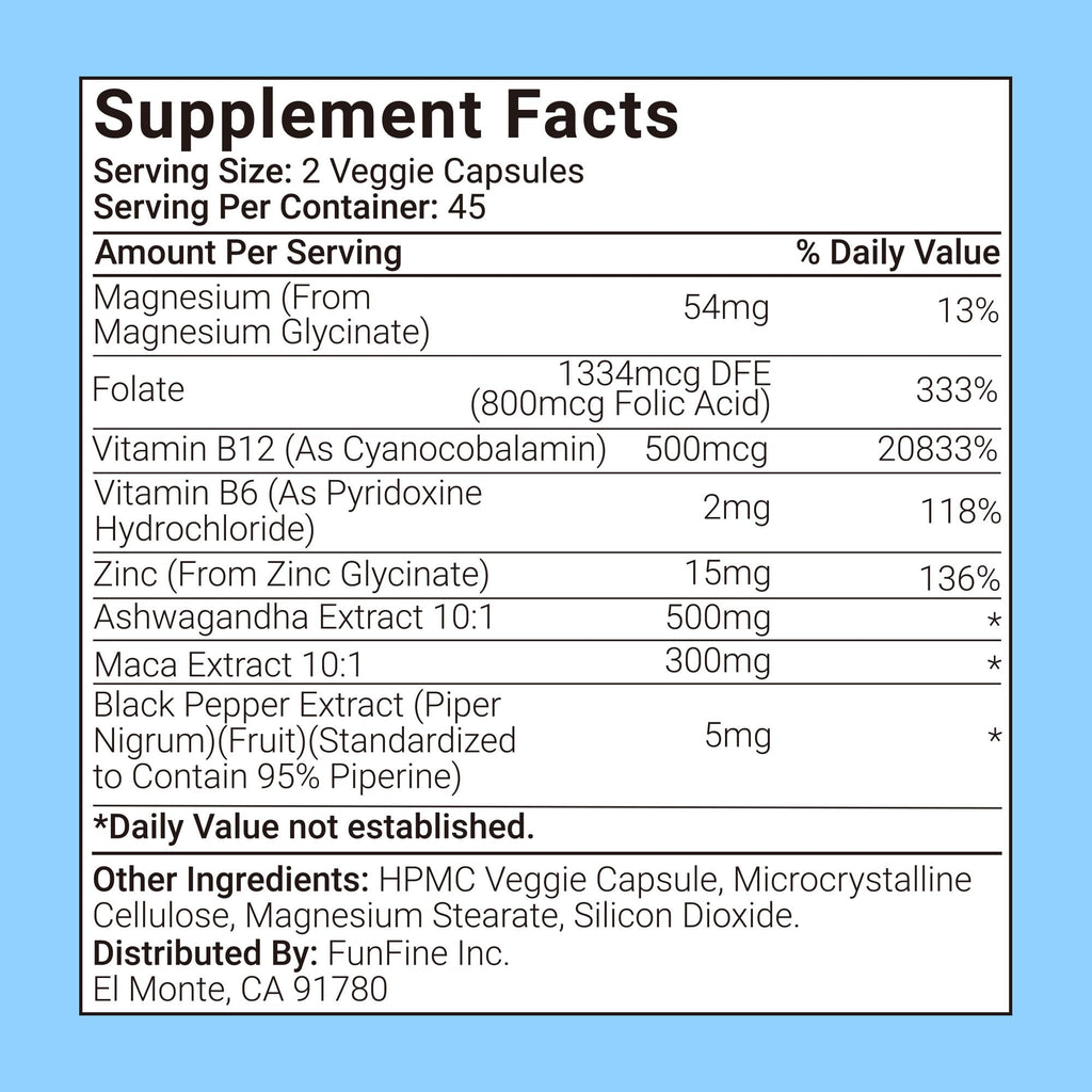 RevitaPlus 8-in-1 Ashwagandha Supplements with B12 B6 Magnesium Maca Zinc Folate, Cortisol Supplements for Women and Men Supports Stress Relief, Sleep, Energy, Focus(90 Capsules) RevitaPlusBuy Supplements Australia
