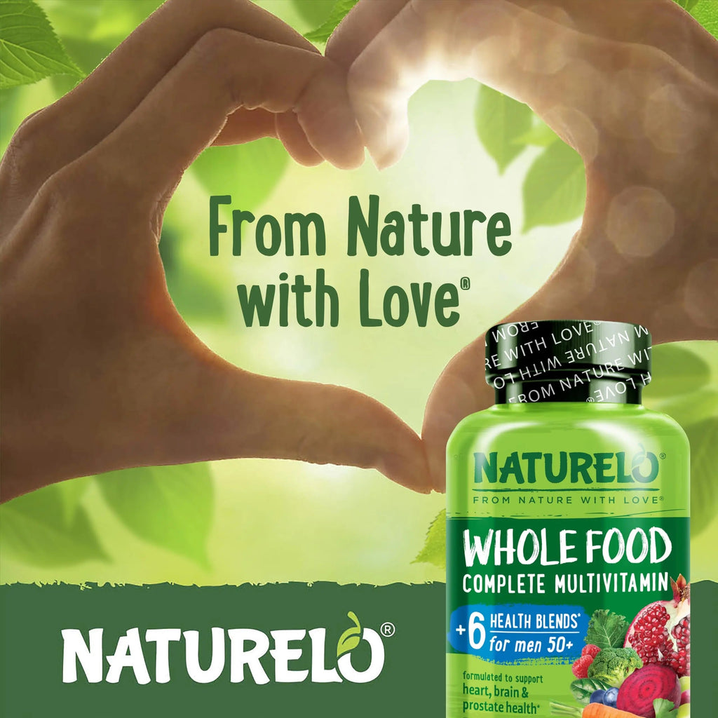 NATURELO Whole Food Multivitamin for Men 50+ - with Vitamins, Minerals, Organic Herbal Extracts - Vegan Vegetarian NATURELOBuy Supplements Australia