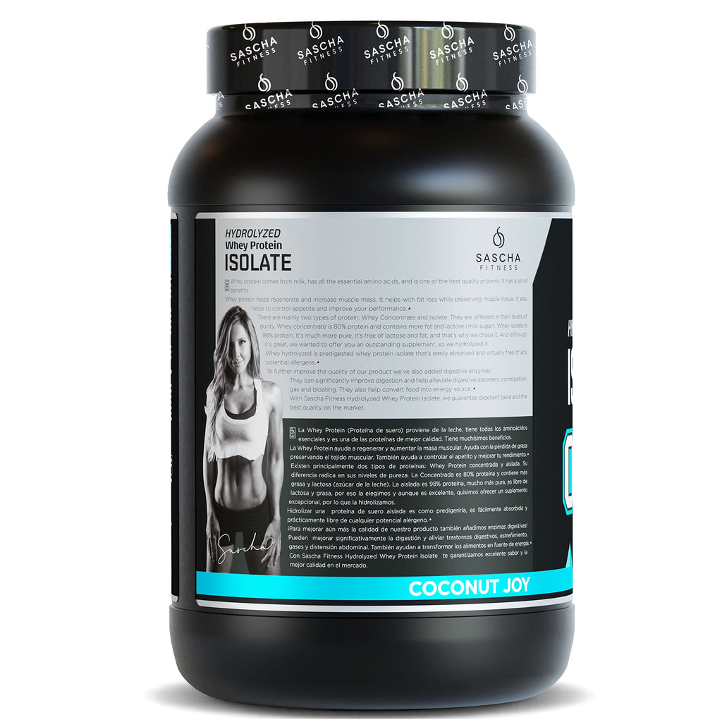 SASCHA FITNESS Hydrolyzed Whey Protein Isolate,100% Grass-Fed (2 Pounds, Coconut) SASCHA FITNESSBuy Supplements Australia