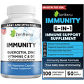 Zenrenu Immunity Quercetin 700 mg Zinc Vitamin C Vitamin D Immune Support Supplement with Curcumin - Easy to Absorb Immunity Supplement, 100 Vegetarian Capsules 50 Day Supply ZenrenuBuy Supplements Australia