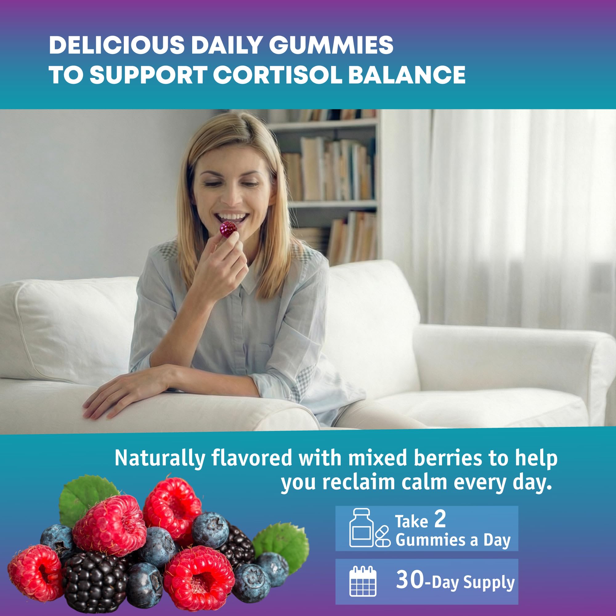 Optiwav Cortisol Reducer Gummies for Women Men - 13-in-1 Daily Cortisol Detox Manager Supports Stress Mood Balance Focus & Health Balance - Reduce High Cortisol with Ashwagandha Magnesium L-Theanine OptiwavBuy Supplements Australia