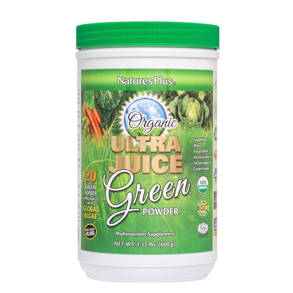 NaturesPlus Ultra Juice Green Drink - 1.32 lb - Supports Immune Health, Digestion & Energy Production - Organic, Non-GMO, Vegan, Gluten Free - 60 Servings NaturesPlus buy supplements Au