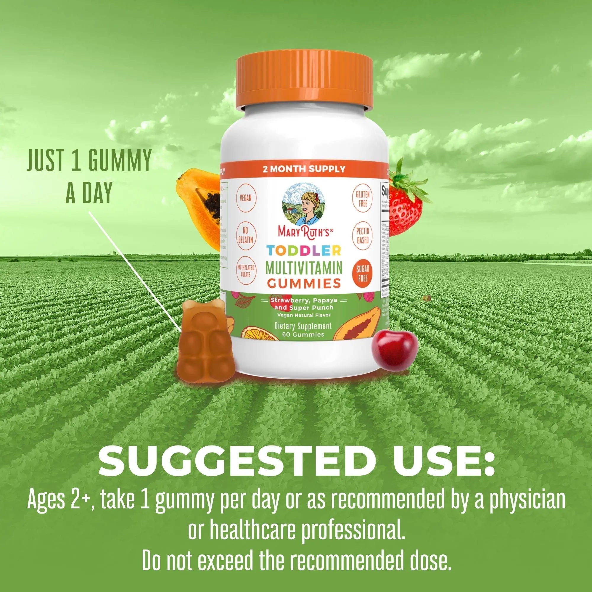 MaryRuth Organics Sugar Free Vitamin Gummies for Kids Age 2 | 2 Month Supply Multivitamin with Vitamin C, D3, Zinc | 1 Gummy Per Day | Toddler Vitamins MaryRuth OrganicsBuy Supplements Australia