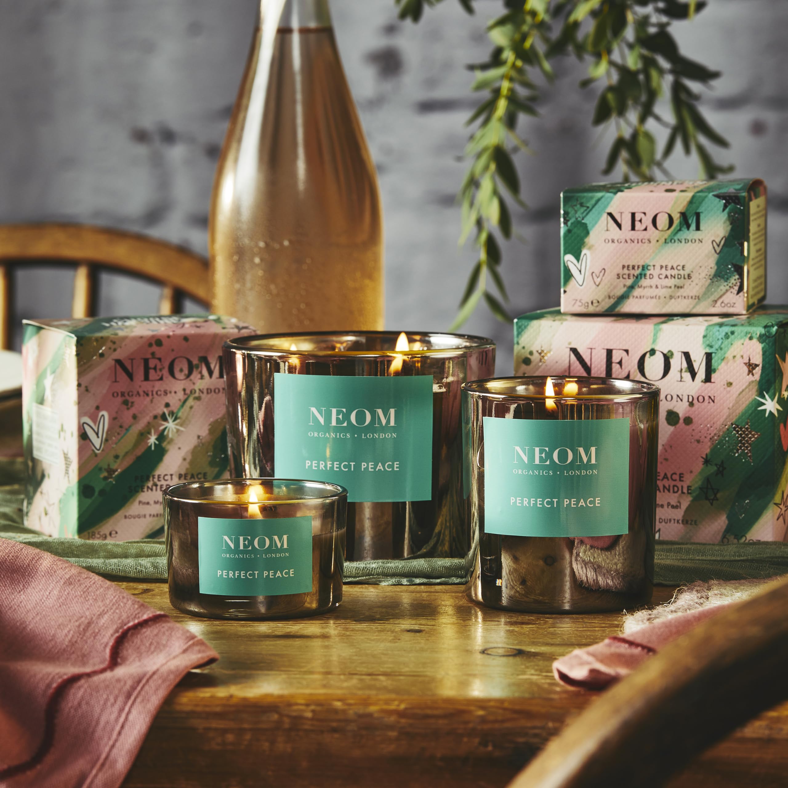 NEOM- Perfect Peace Luxury Scented Candle | Pine, Myrrh & Lime Peel | Christmas Gift… (1 Wick) NeomBuy Supplements Australia