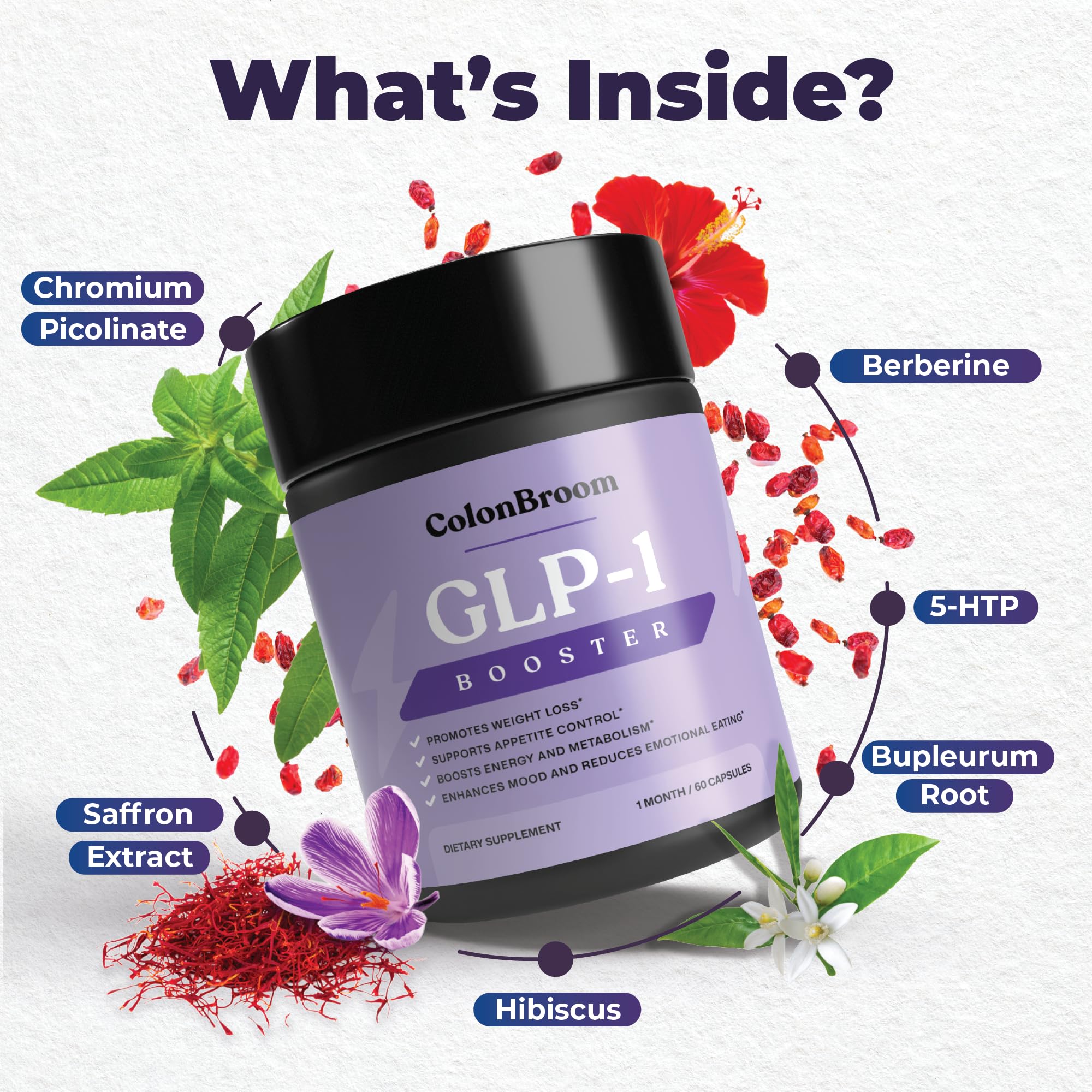 ColonBroom GLP-1 Weight Management Supplement for Women & Men - GLP1 Supports Gut Health, Metabolic Wellness & Appetite Regulation - Vegan, Gluten-Free Diet Capsules | 60 Count ColonBroomBuy Supplements Australia