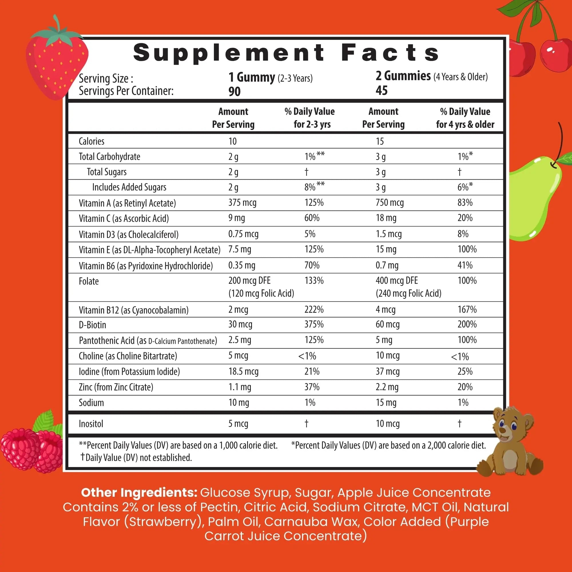 HERBION Naturals Multivitamin Gummies for Kids, Immune Support with Vitamin C, D3, B12, A, E & Zinc, Strawberry Flavor HERBIONBuy Supplements Australia