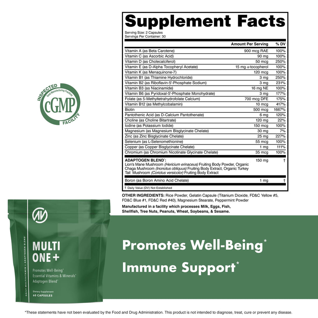 MultiOne Men & Women’s Daily Multivitamin - Essential Nutrients and Minerals for Optimal Health (60 Capsules) NutraOneBuy Supplements Australia