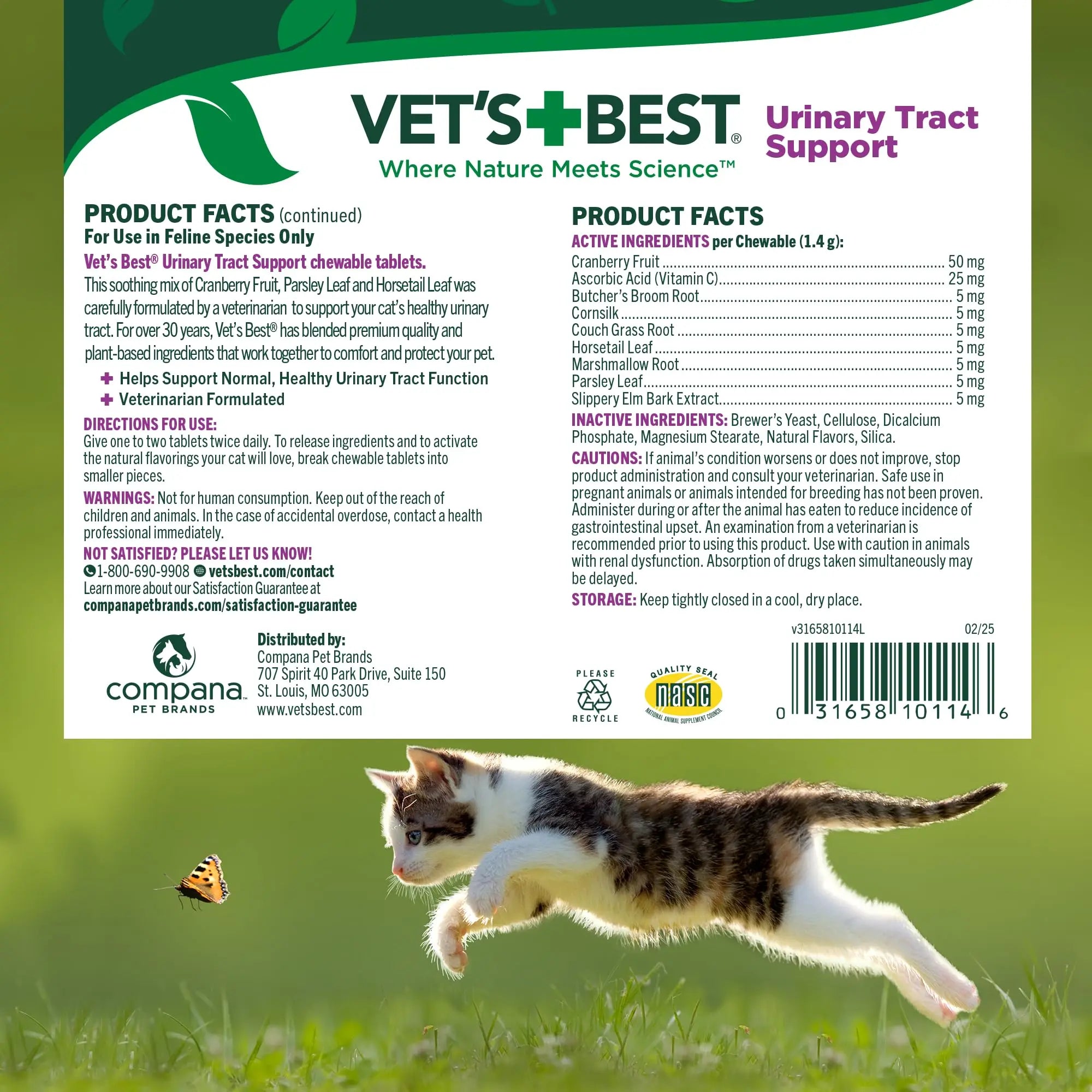 Vet's Best Cat Urinary Supplement, Urinary Tract Support Chewable for Cats, Supports A Healthy Urinary Tract in Cats, 60 Chewable Tablets Vet's BestBuy Supplements Australia