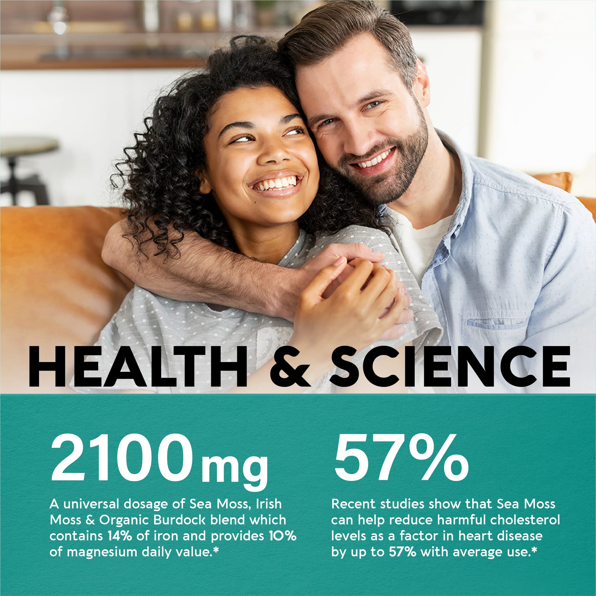 Irish Sea Moss Capsules - Made with Organic Sea Moss, Bladderwrack & Burdock Root - Made in USA - Advanced Superfood - Natural Multi Supplements Blend - Immunity & Energy Support - 90 Vegan Capsules NUTRAHARMONYBuy Supplements Australia