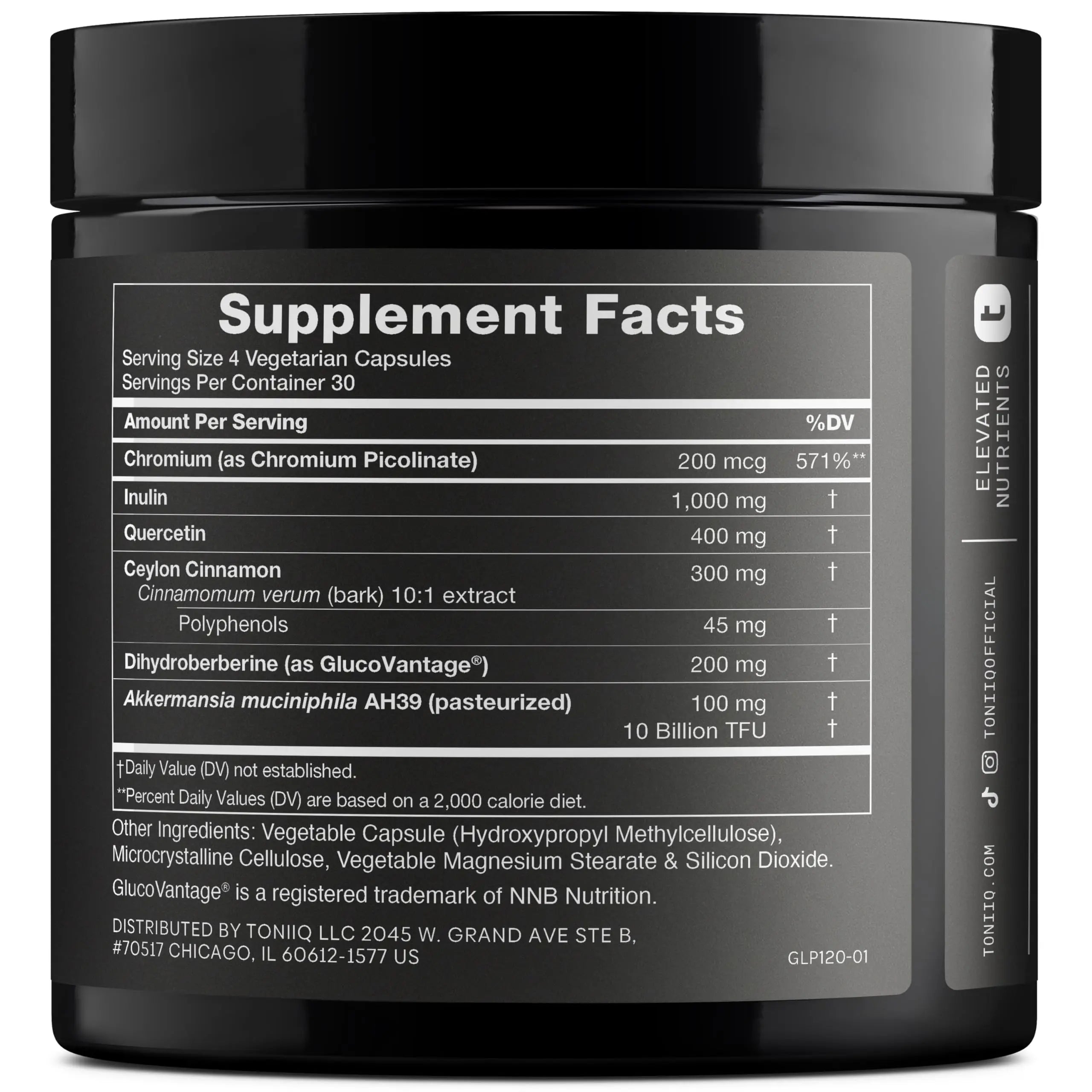 Toniiq GLP-1 Support — with Clinically Studied, Patented GlucoVantage® Dihydroberberine and Akkermansia — Appetite and Fullness Support — 120 Capsules (60-Day Supply) Toniiq buy supplements Au