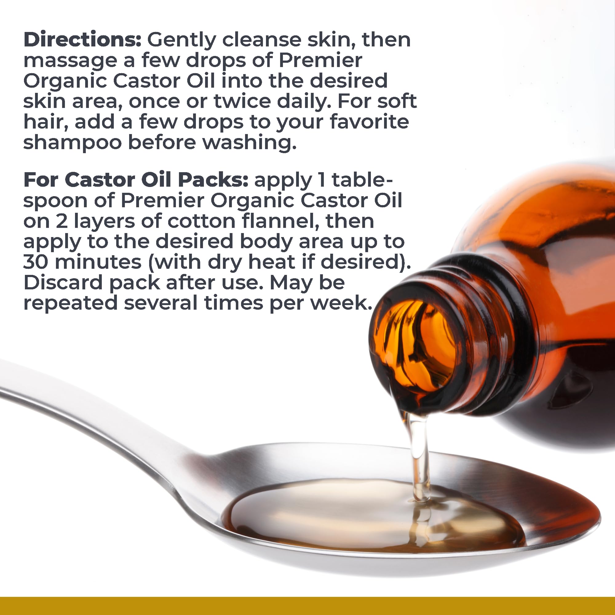 Premier Research Labs Organic Castor Oil for Face - Cold Pressed 100% Pure Castor Oil for Hair Growth, Skin & Body, Hexane Free - 8 Oz Bottle Premier Research LabsBuy Supplements Australia