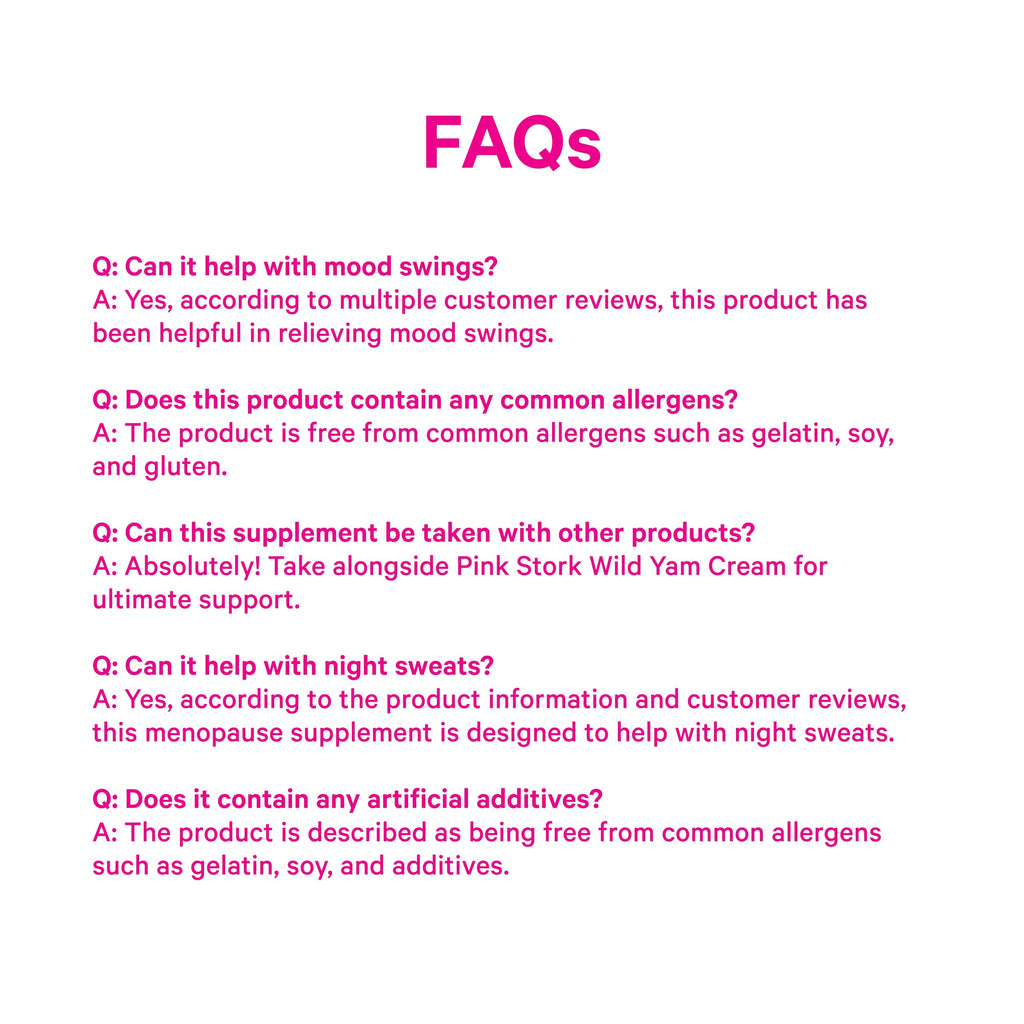 Pink Stork Menopause Support for Women - Hot Flash, Mood, Sleep, Weight, Cortisol & Hormonal Balance - Vegan, Estrogen-Free Perimenopause Relief - Ashwagandha, Maca - 60 Capsules Pink StorkBuy Supplements Australia