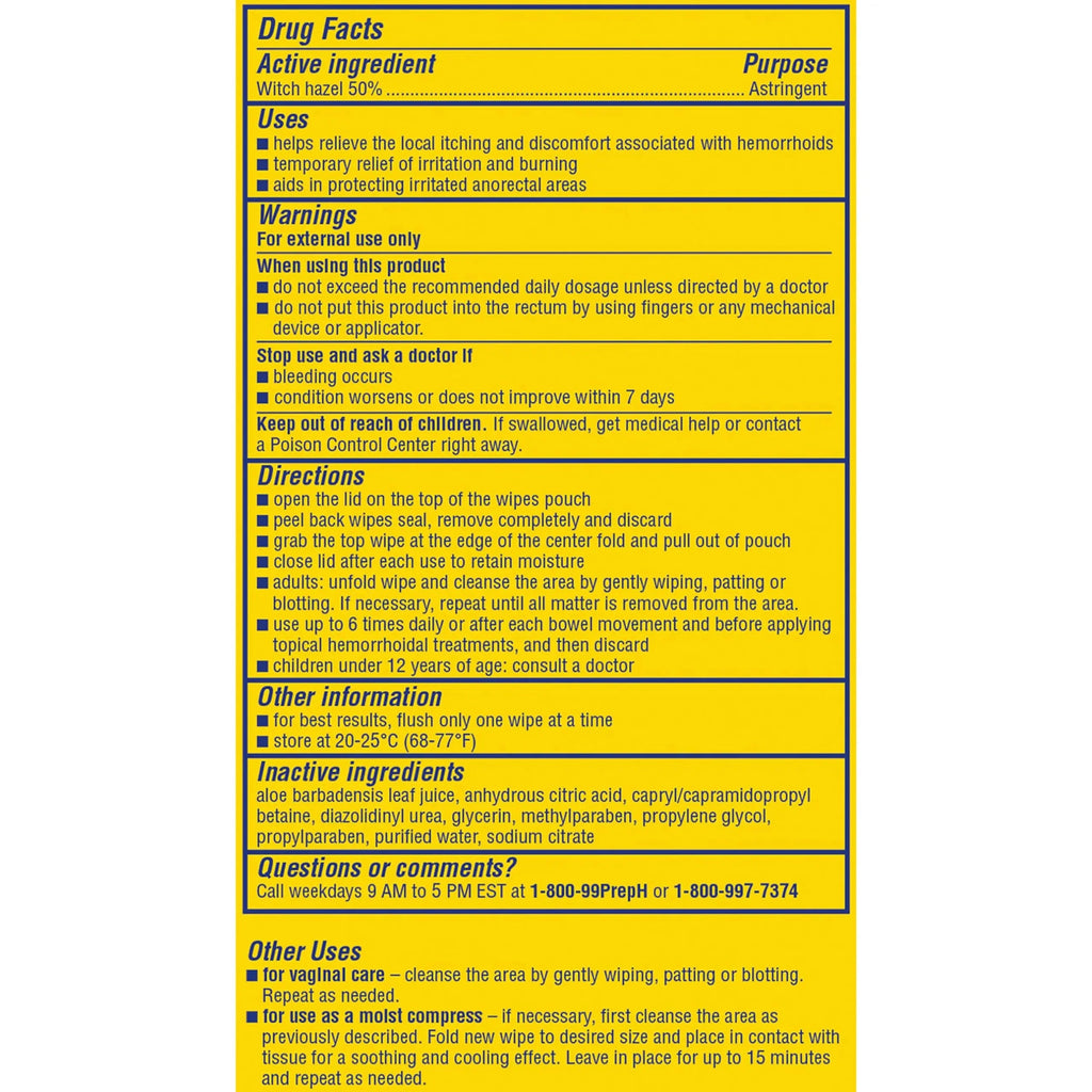 Preparation H Hemorrhoid Flushable Wipes with Witch Hazel for Skin Irritation Relief - 96 Count Preparation HBuy Supplements Australia