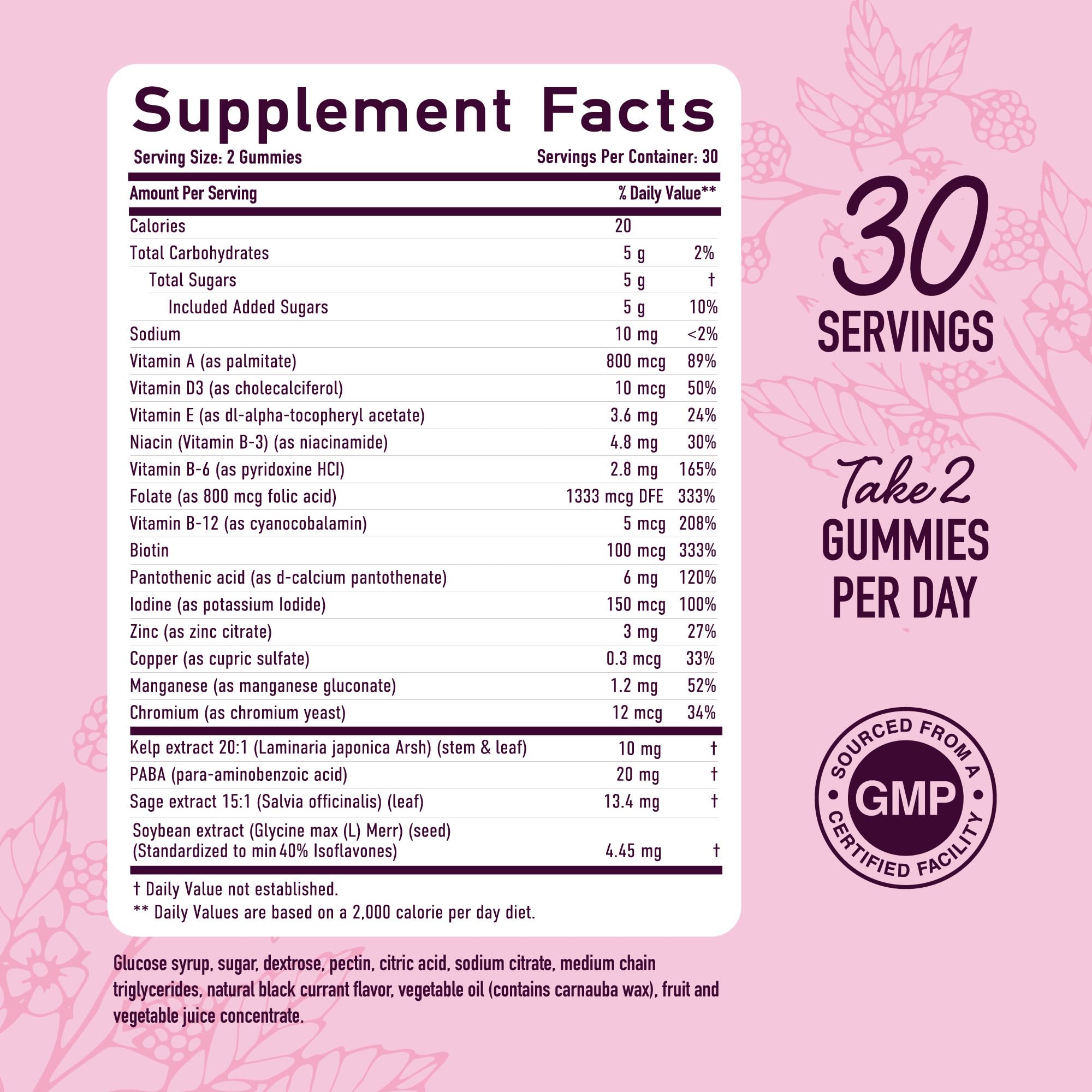Menopause Support Gummies | Hormone Balance Relief for Hot Flashes, Night Sweats, Mood Swings, & Bloating | with Phytoestrogen Soy, Vitamin D3, PABA, Biotin | Vegetarian, Gluten-Free | 60 Count SMNutritionBuy Supplements Australia