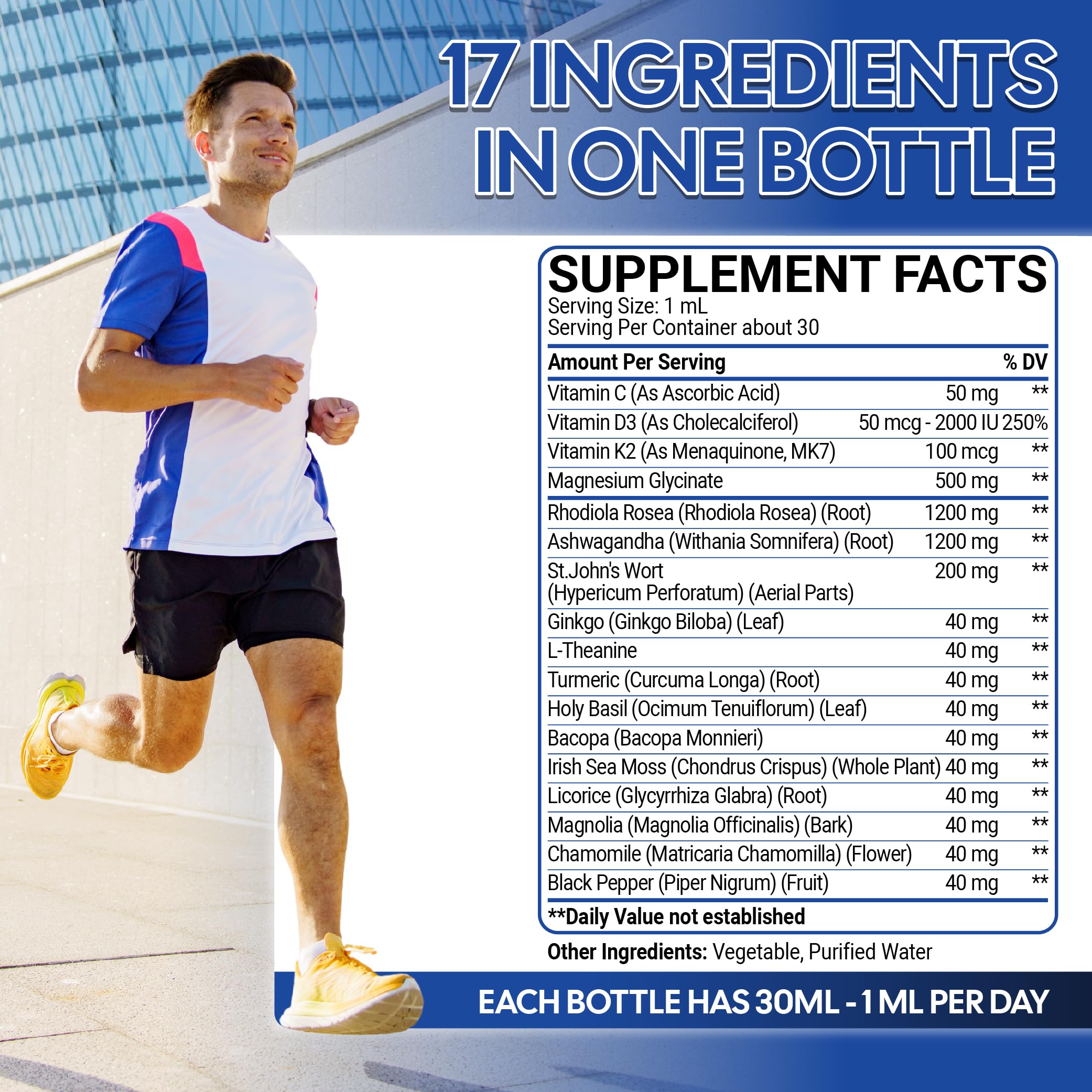 17in1 Rhodiola Rosea Liquid Drops with blend Ashwagandha Magnesium, L-Theanine. Ultra Strength Rhodiola Cortisol Supplement, Rhodiola Root for Support Relaxation, Mood, Energy - 1 FL Oz - 60 Day MeciscoBuy Supplements Australia
