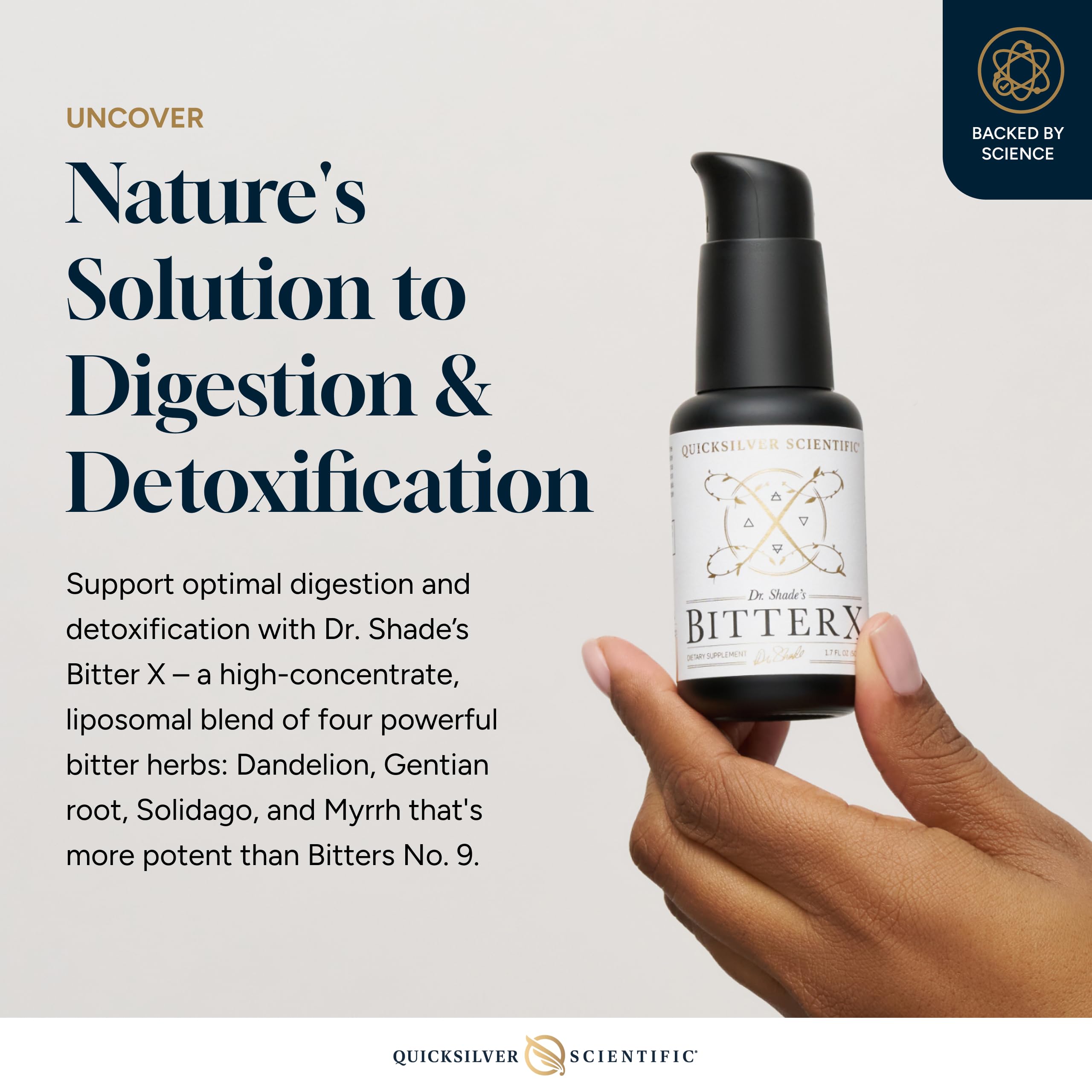 Quicksilver Scientific Dr. Shade's BitterX - Highly Concentrated Bitters for Digestion - Fast Acting Digestive Support & Liver Supplement with Dandelion Root, Gentian Root, Solidago & Myrrh (50ml) Quicksilver ScientificBuy Supplements Australia